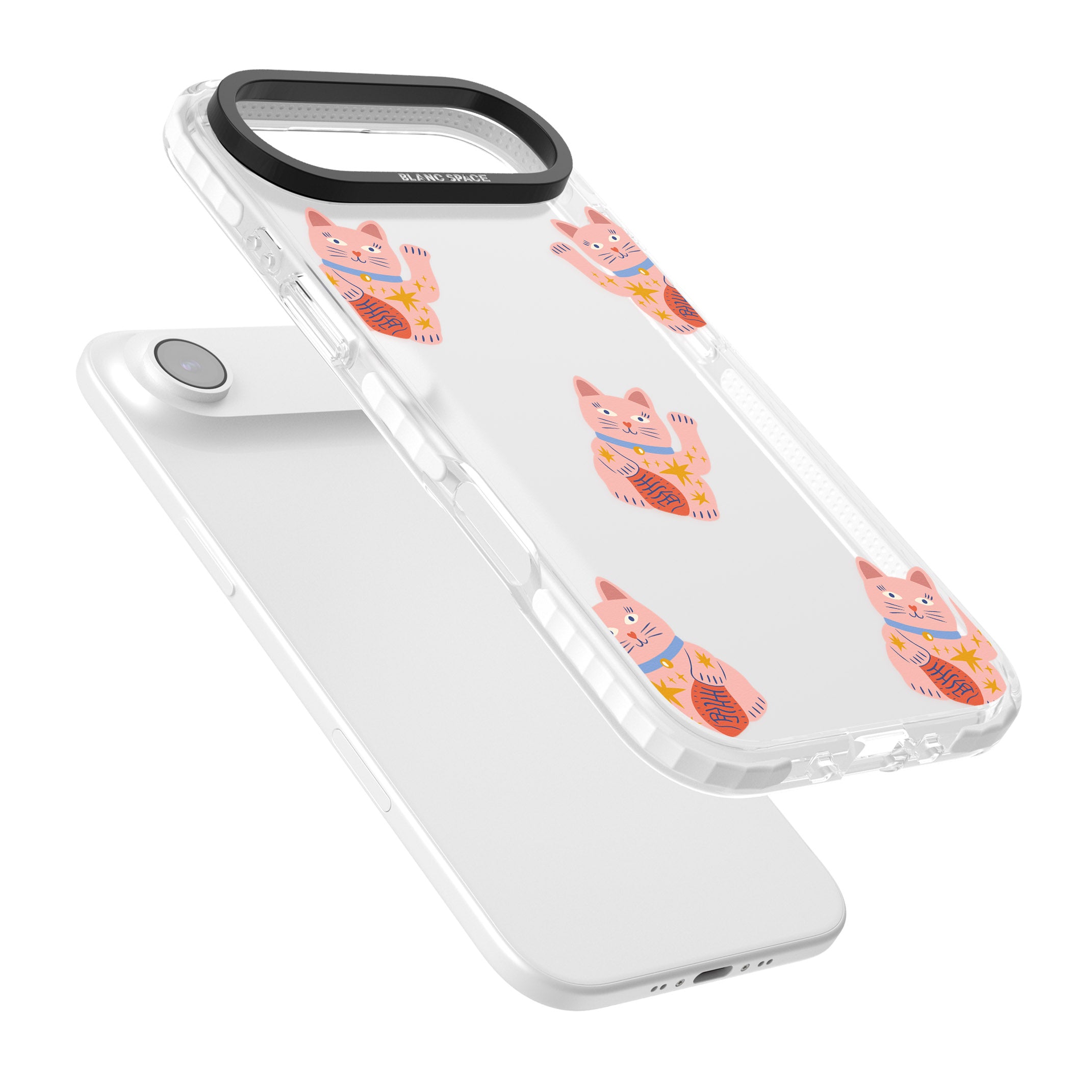 Waving Cat Pattern iPhone 17 Air Impact Clear Phone Case Colours