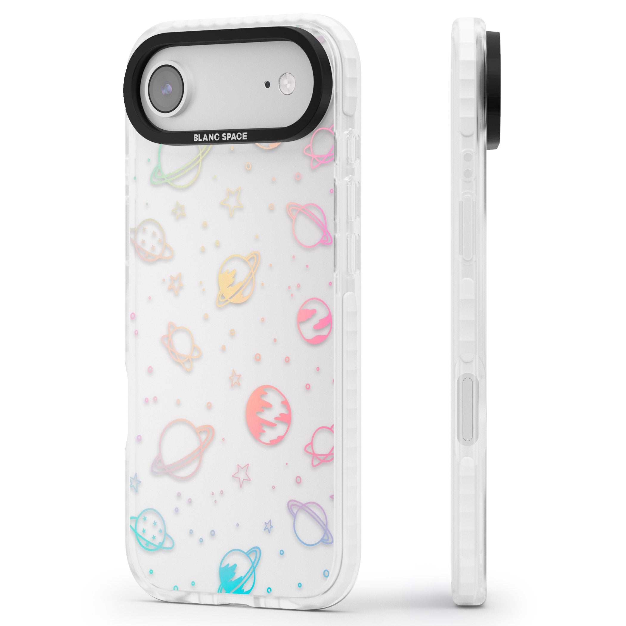 Pastel Space Universe iPhone 17 Air Impact Clear Phone Case Side Profile