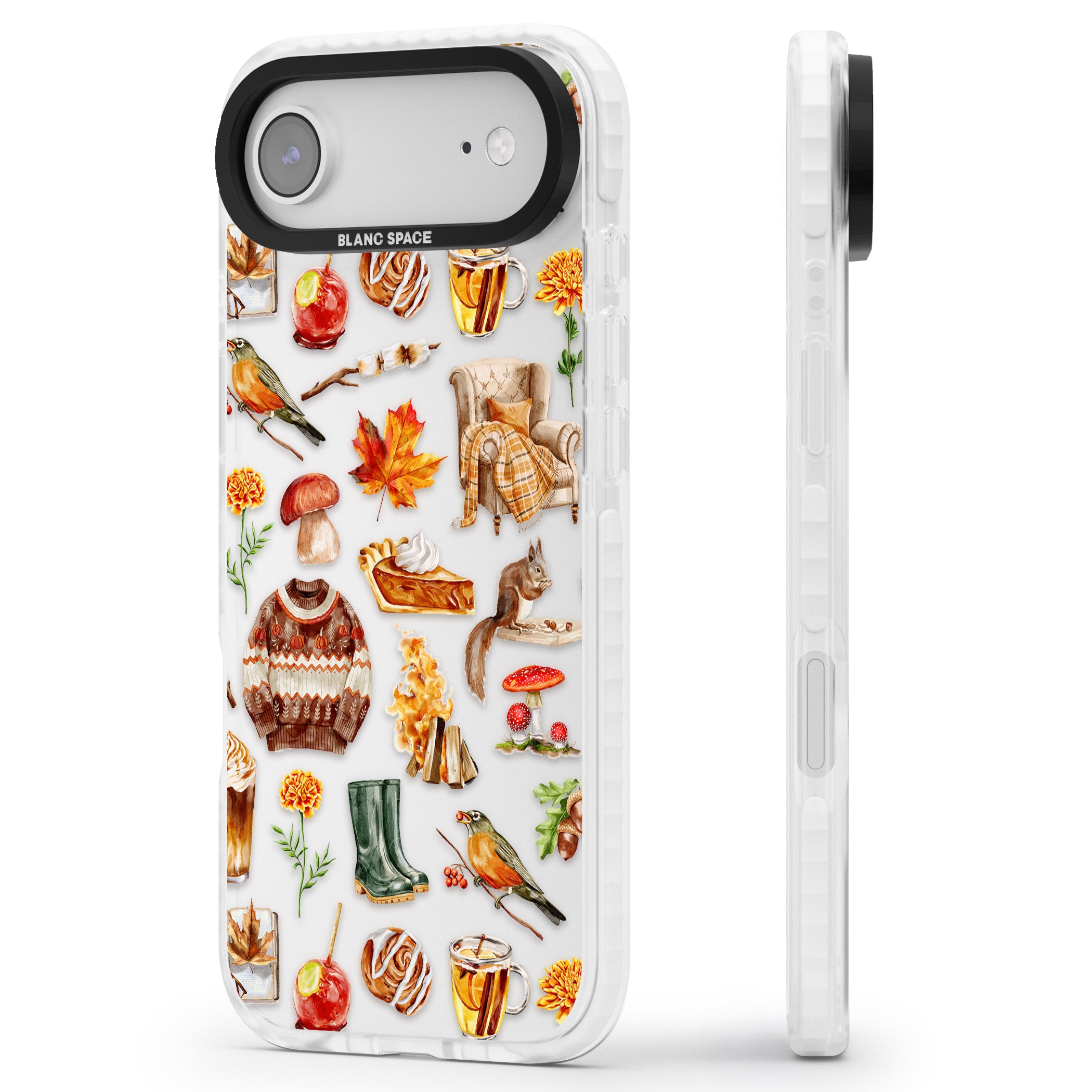 Cozy Autumn Aesthetic iPhone 17 Air Impact Clear Phone Case Side Profile