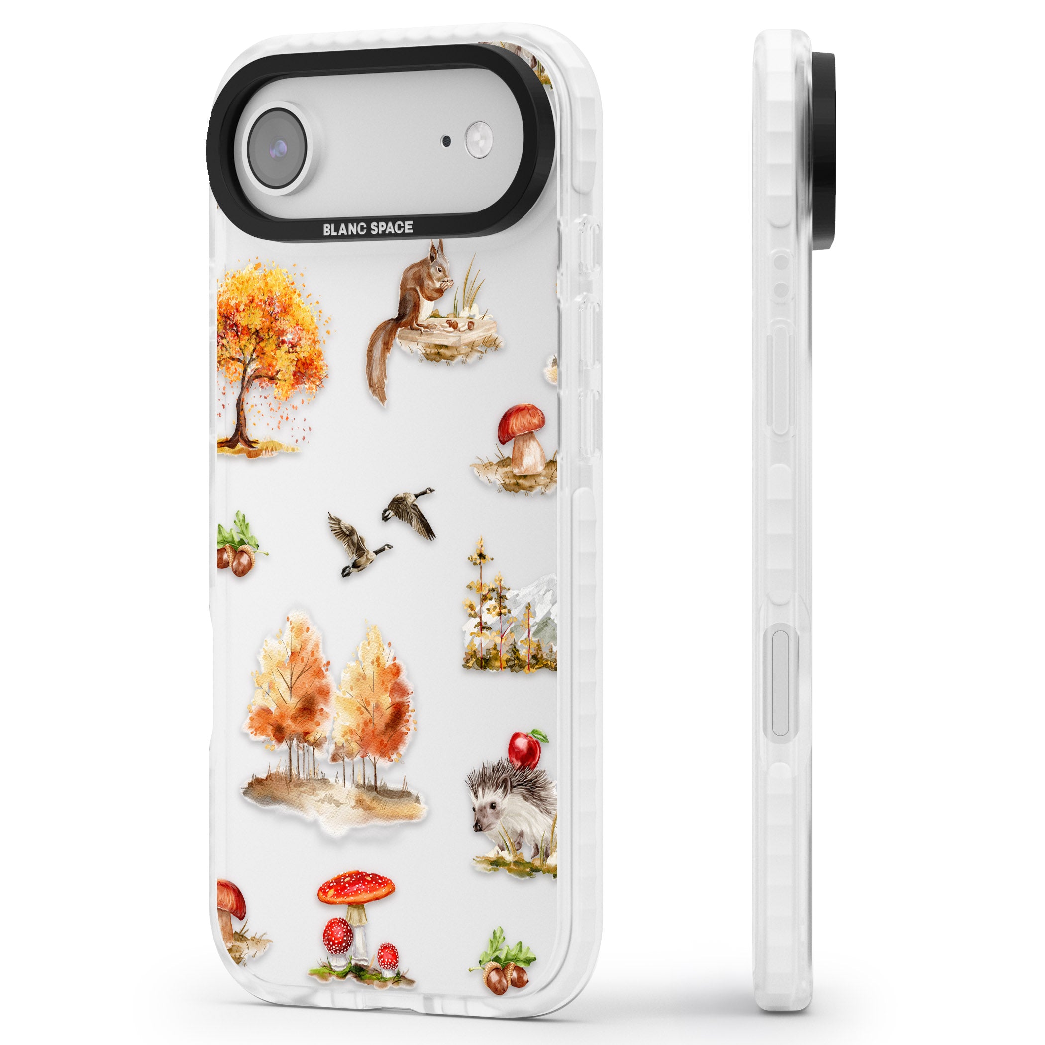 Fall Forest Friends iPhone 17 Air Impact Clear Phone Case Side Profile