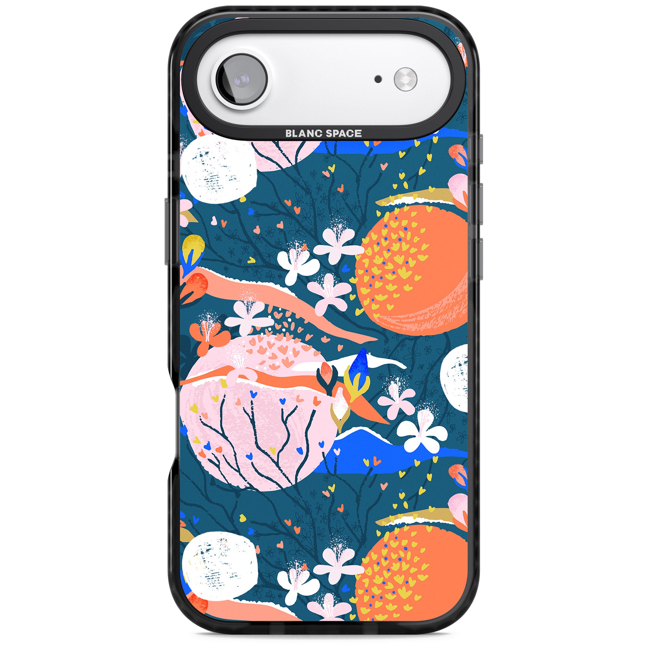Vibrant Coral Pattern iPhone 17 Air Impact Black Phone Case