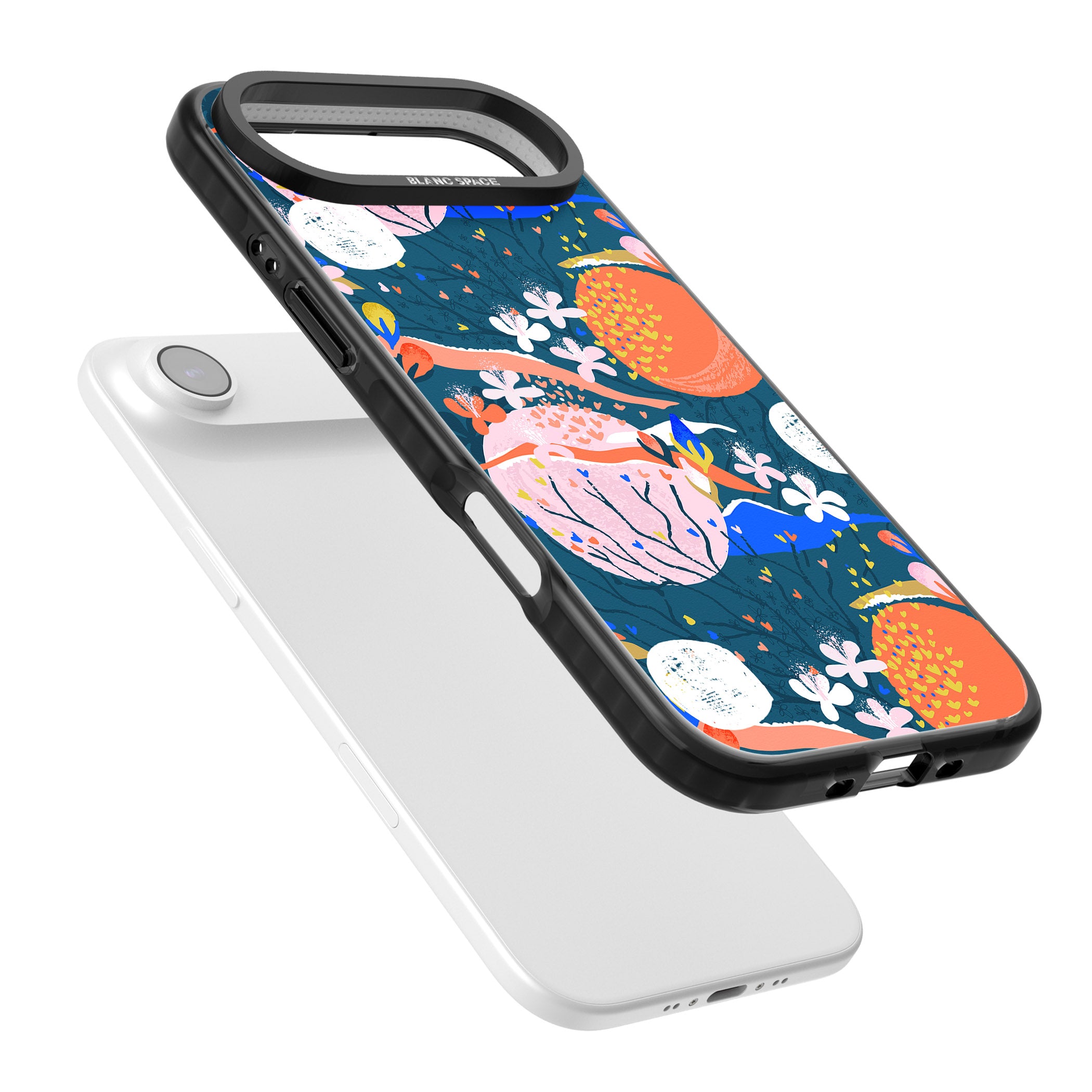 Vibrant Coral Pattern iPhone 17 Air Impact Black Phone Case Colours