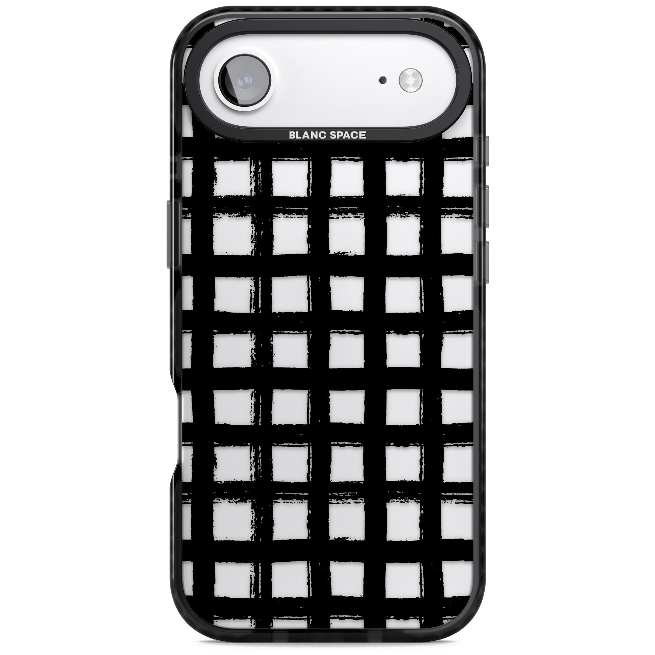 Messy Black Grid Clear iPhone 17 Air Impact Black Phone Case