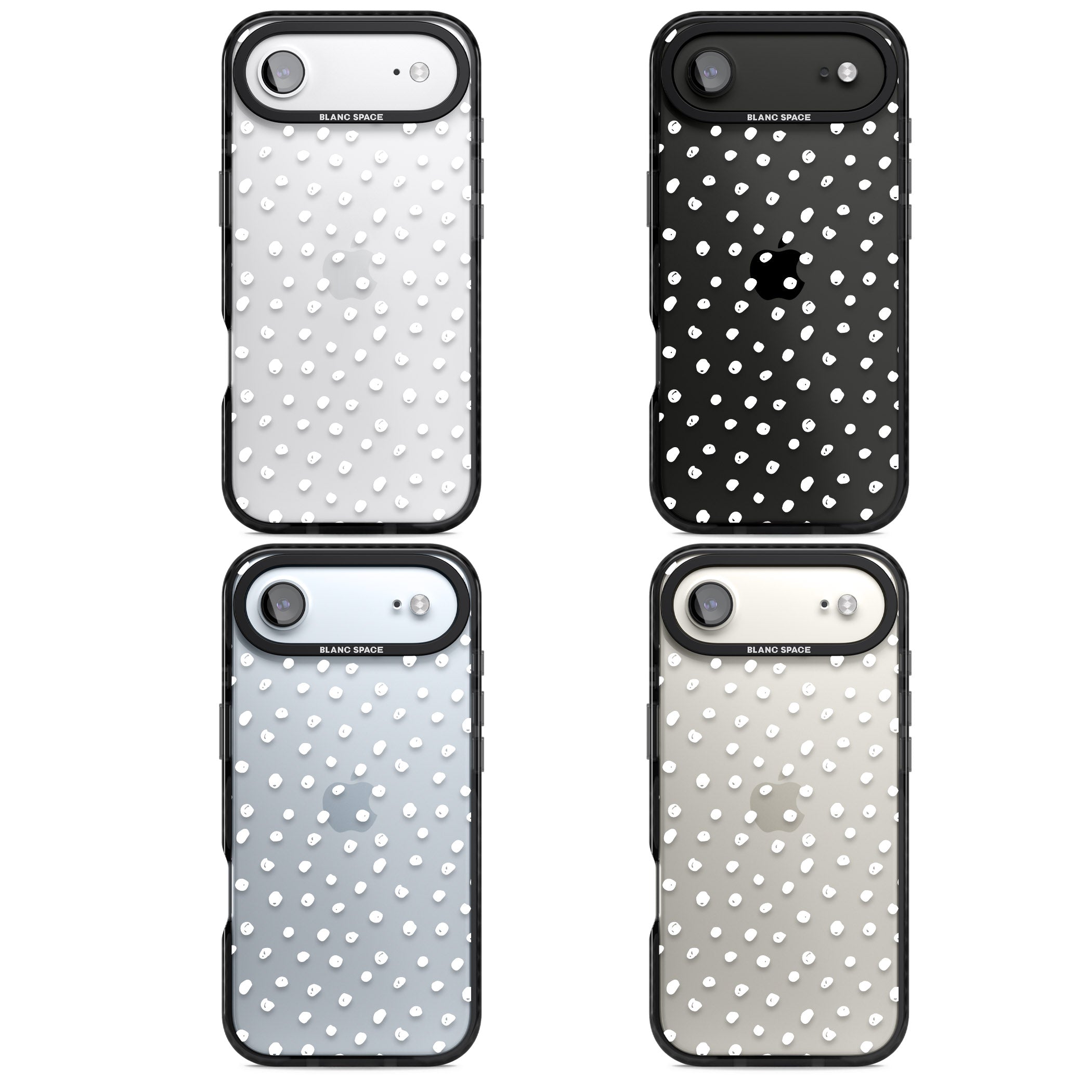 Messy White Dot Pattern iPhone 17 Air Impact Black Phone Case APT Impact Protection