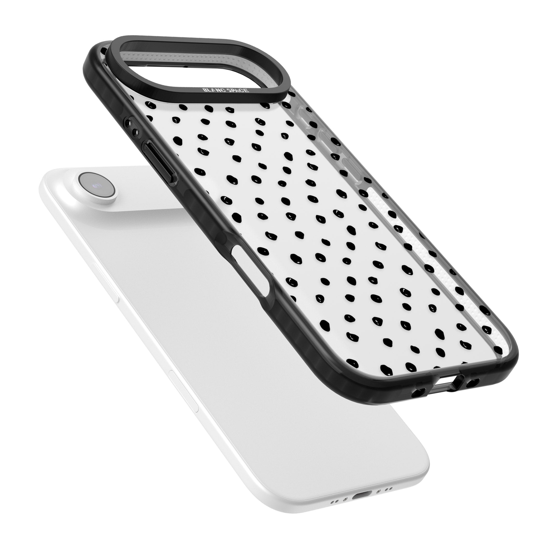 Messy Black Dot Pattern iPhone 17 Air Impact Black Phone Case Colours