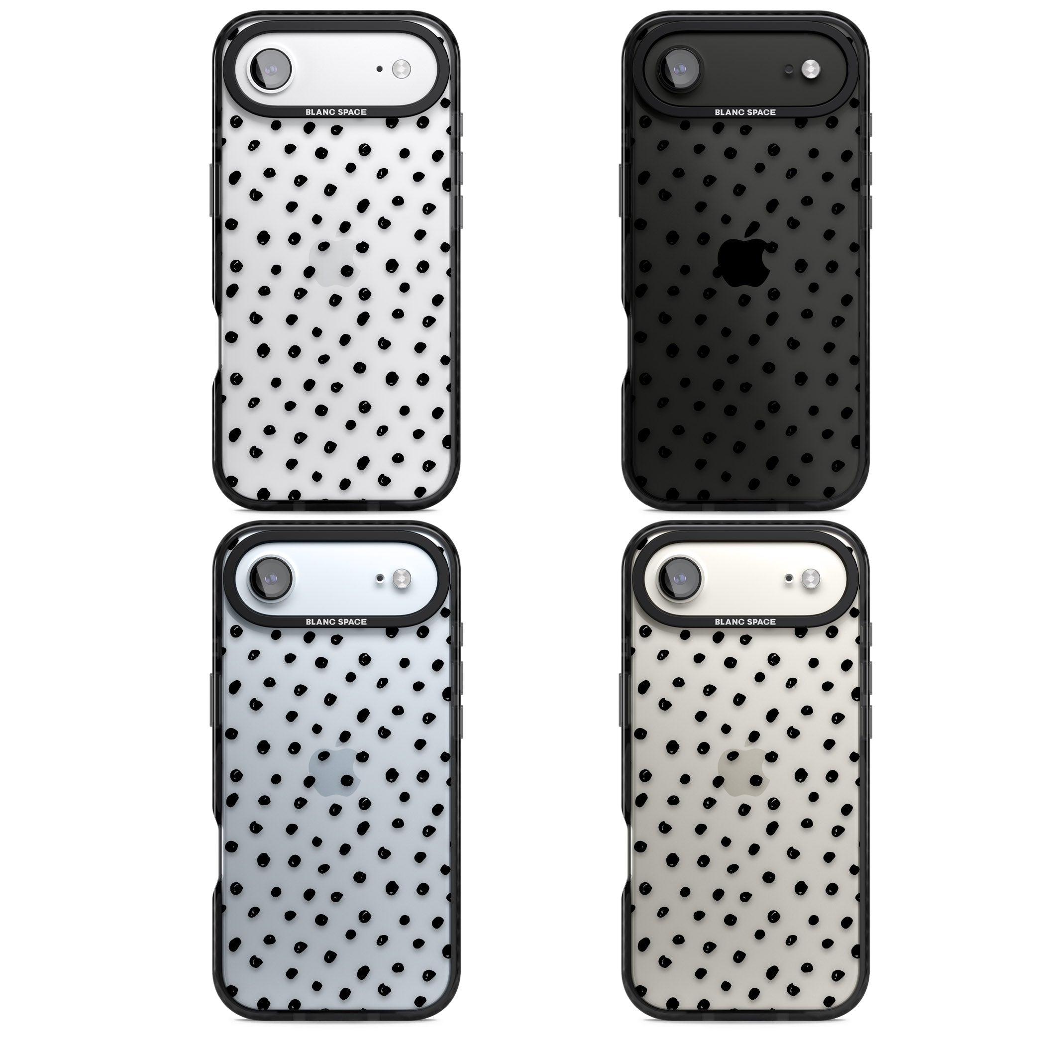 Messy Black Dot Pattern iPhone 17 Air Impact Black Phone Case APT Impact Protection