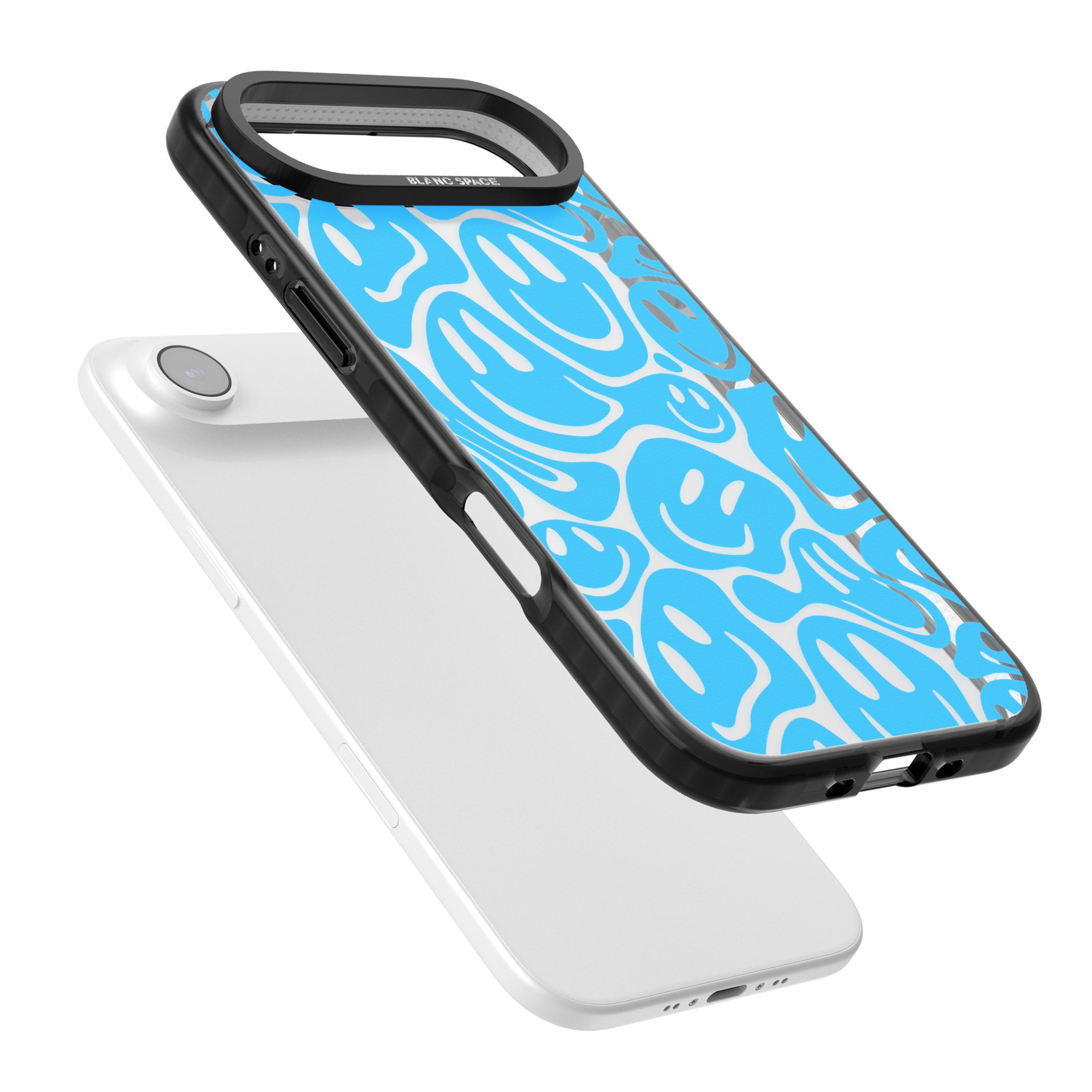 Blue Acid Faces iPhone 17 Air Impact Black Phone Case Colours