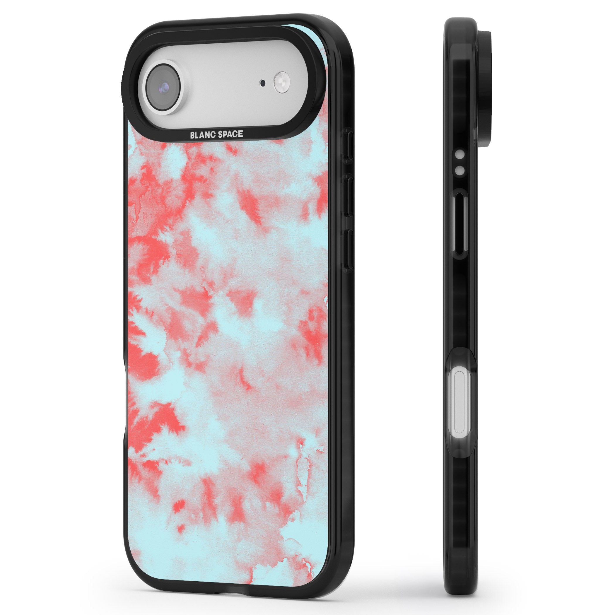 Red & Blue Acid Cloud iPhone 17 Air Impact Black Phone Case Side Profile