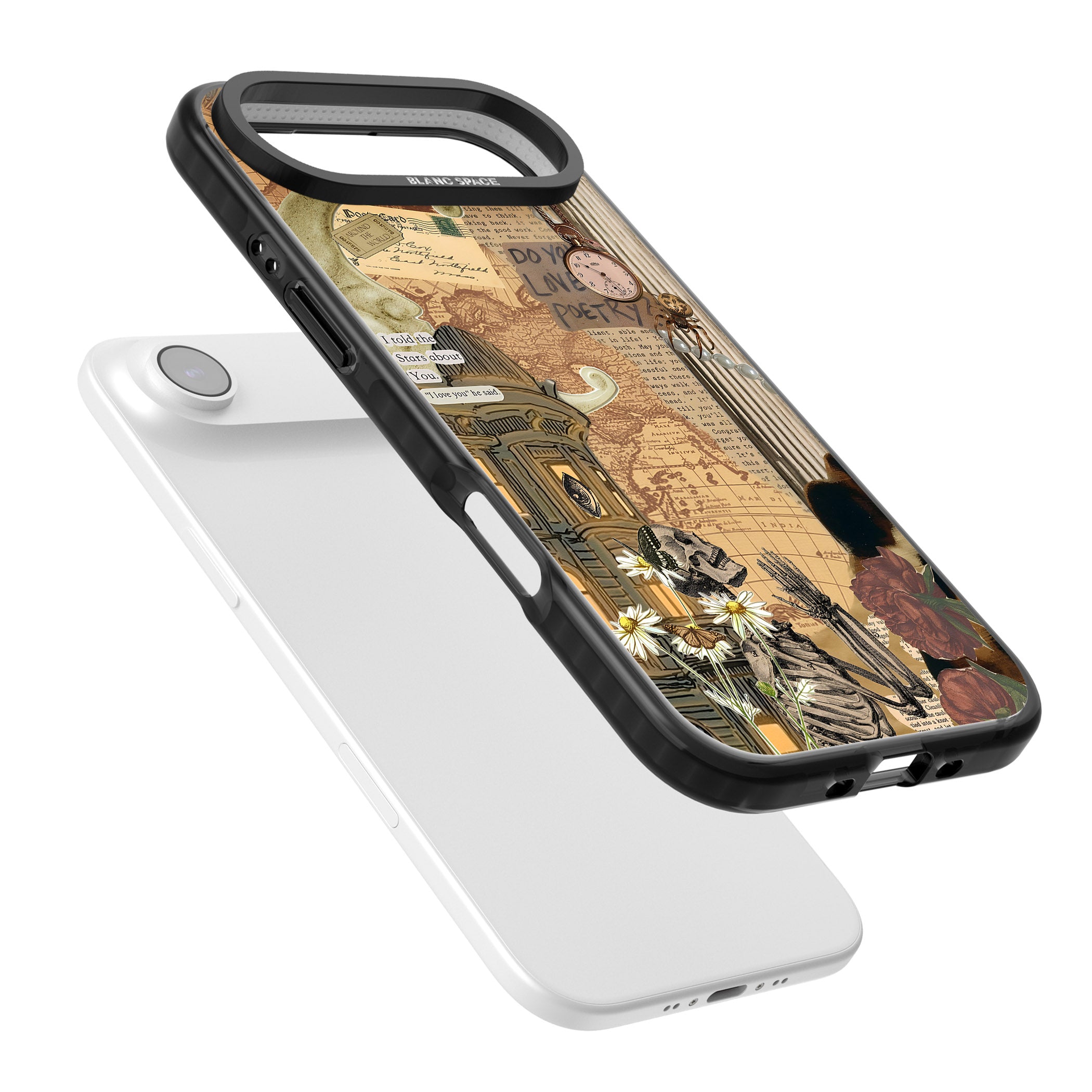Skeleton Poetry iPhone 17 Air Impact Black Phone Case Colours