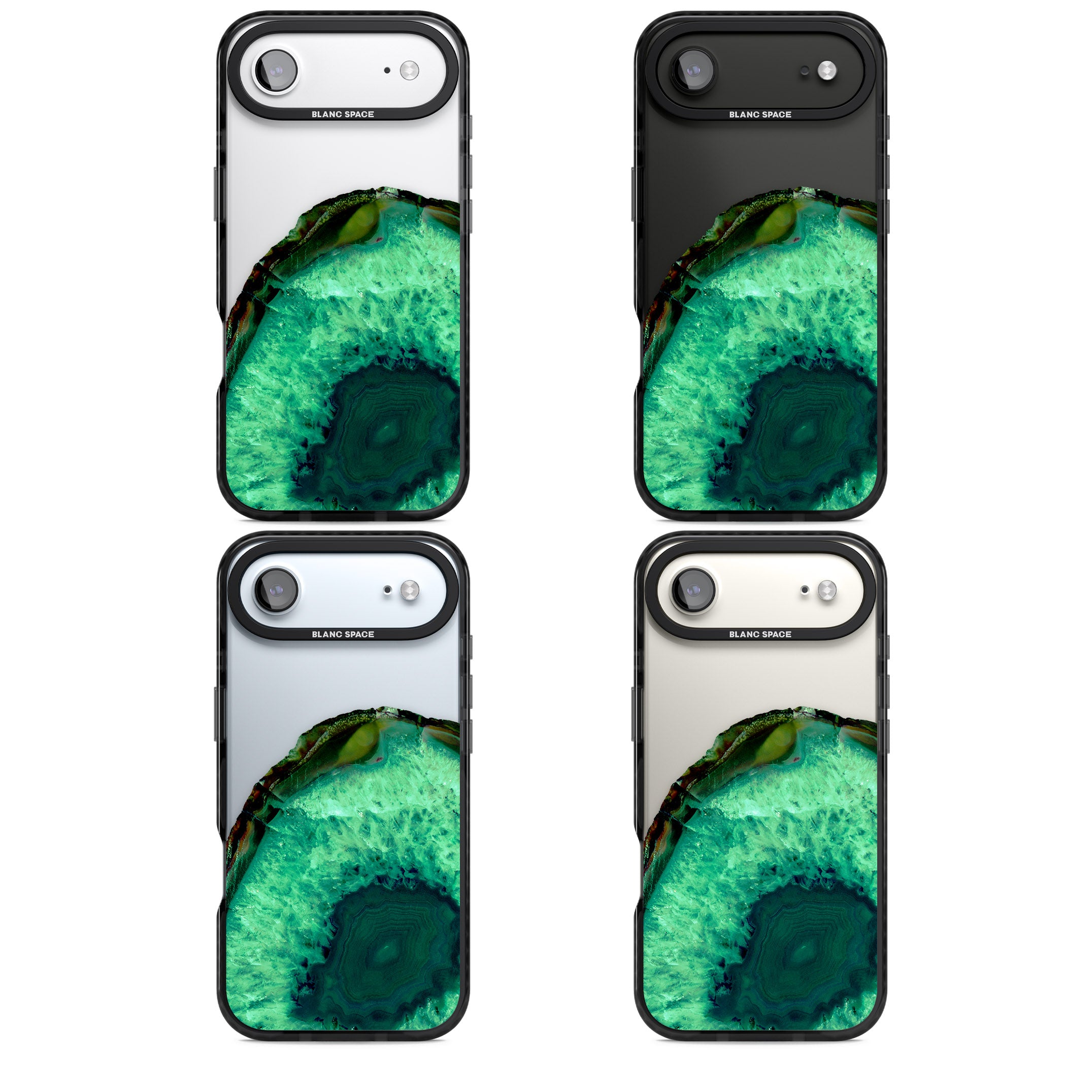 Emerald Geode iPhone 17 Air Impact Black Phone Case APT Impact Protection