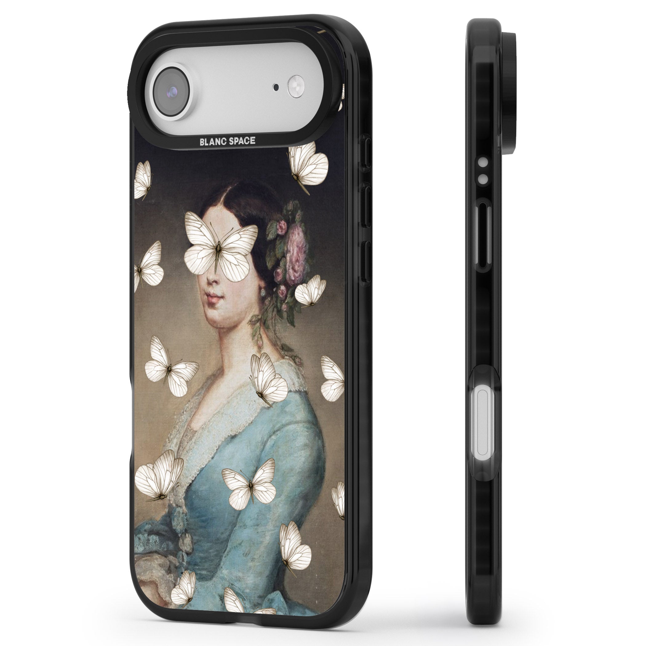 Butterfly Beauty iPhone 17 Air Impact Black Phone Case Side Profile