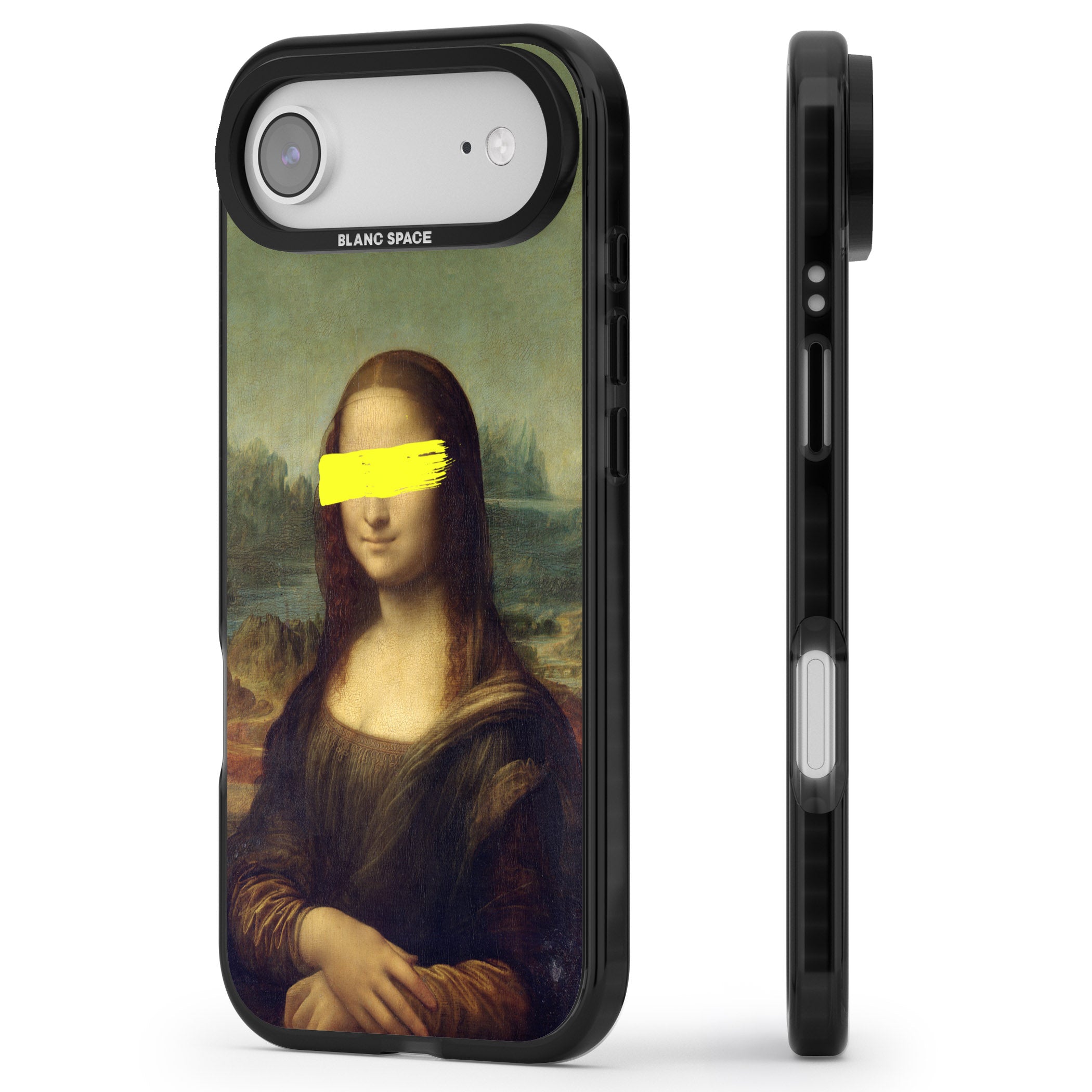 Vandaled Mona Lisa iPhone 17 Air Impact Black Phone Case Side Profile