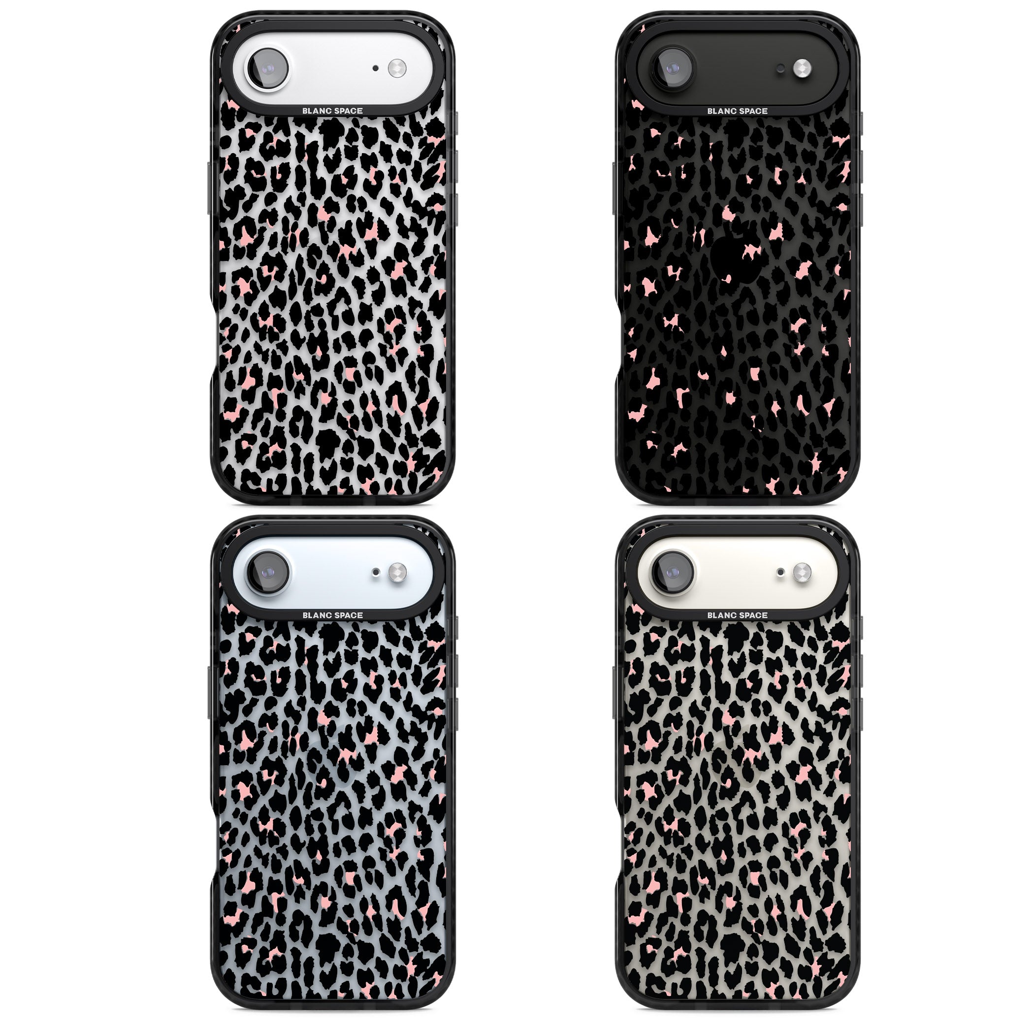 Pink Leopard Print iPhone 17 Air Impact Black Phone Case APT Impact Protection