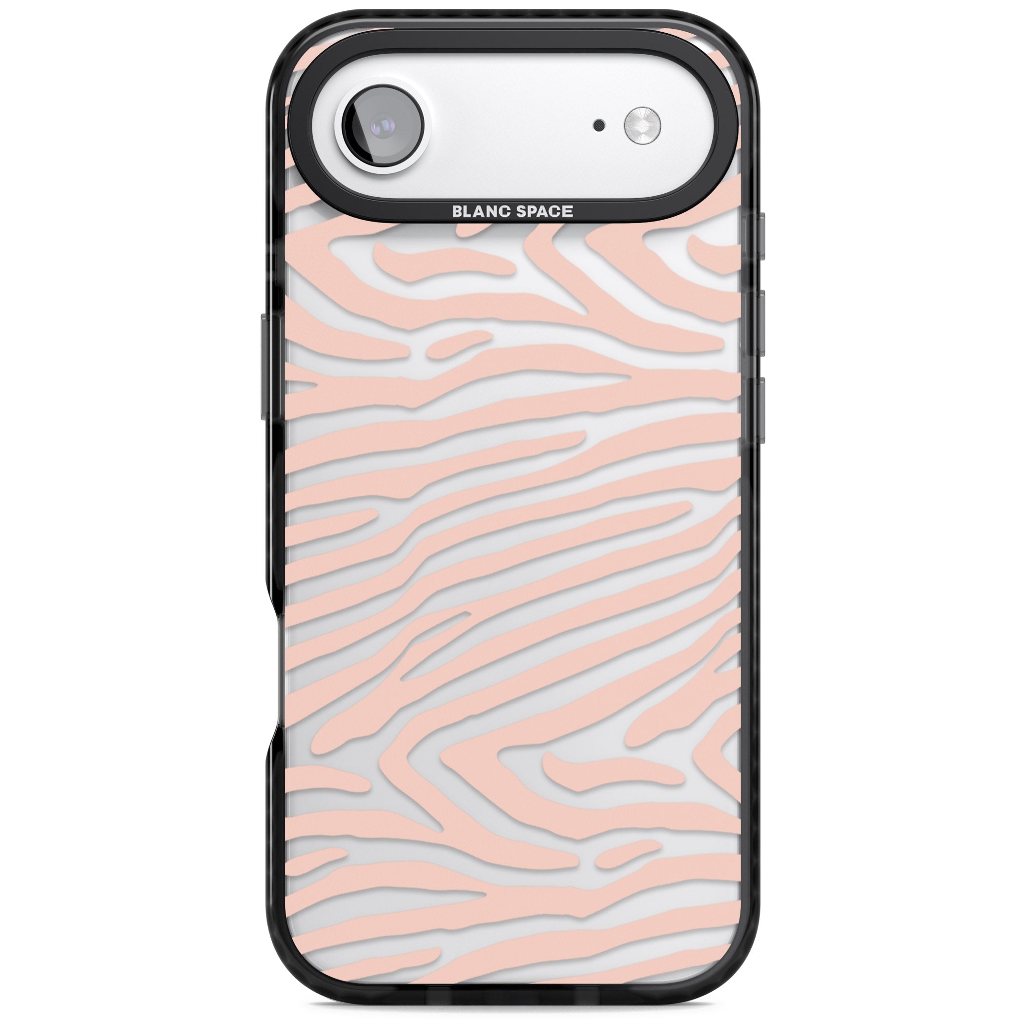 Horizontal Zebra Stripes Transparent Animal Print iPhone 17 Air Impact Black Phone Case