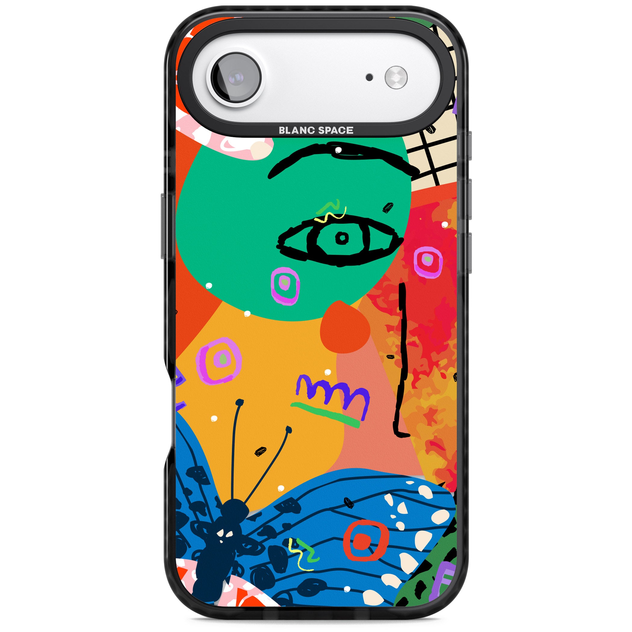 Abstract Butterfly iPhone 17 Air Impact Black Phone Case