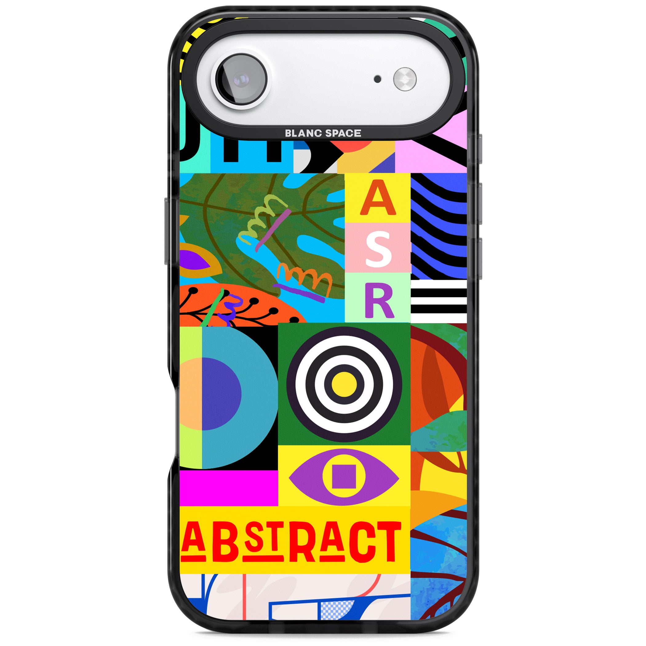 Abstract Pattern Patchwork iPhone 17 Air Impact Black Phone Case