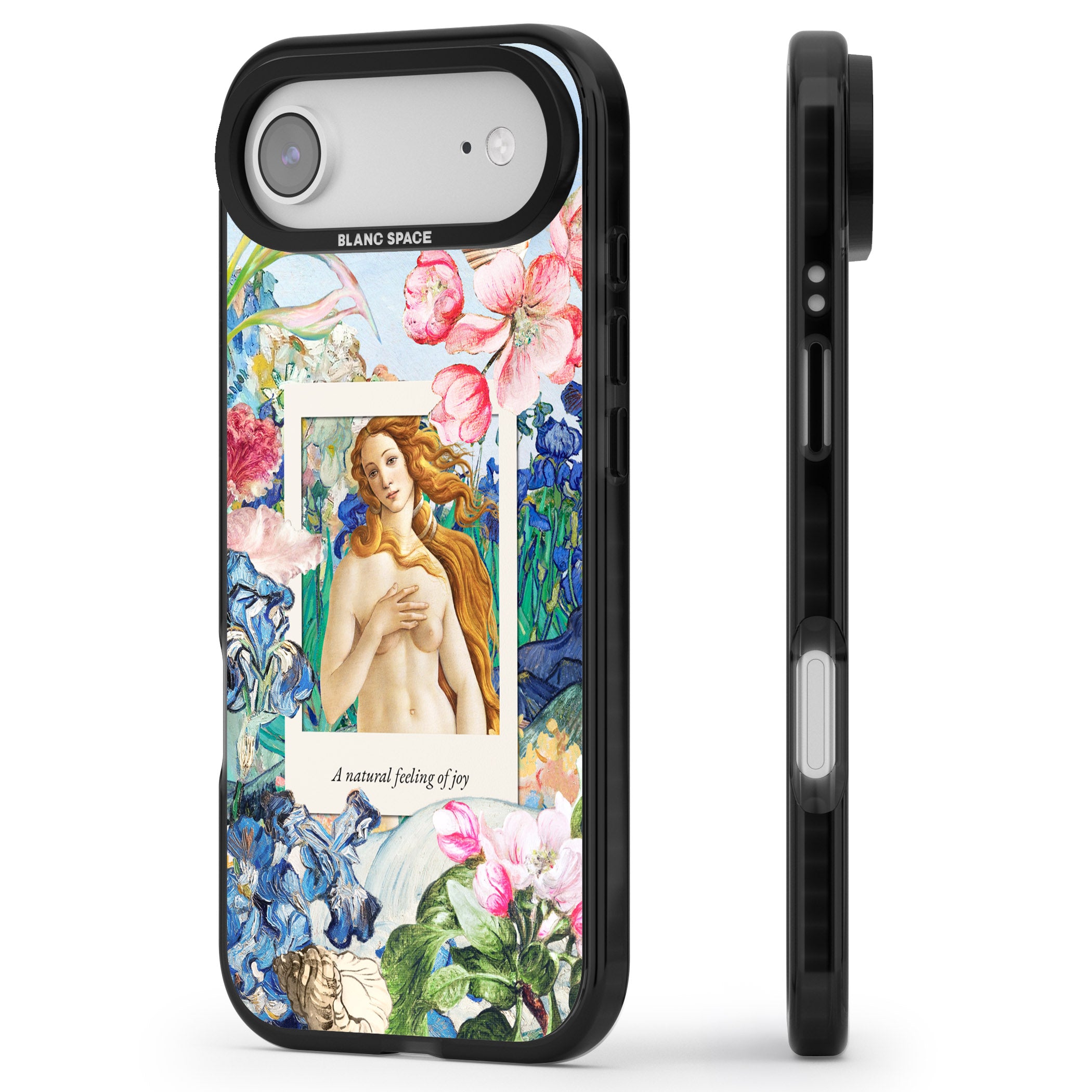 Botticelli Venus iPhone 17 Air Impact Black Phone Case Side Profile