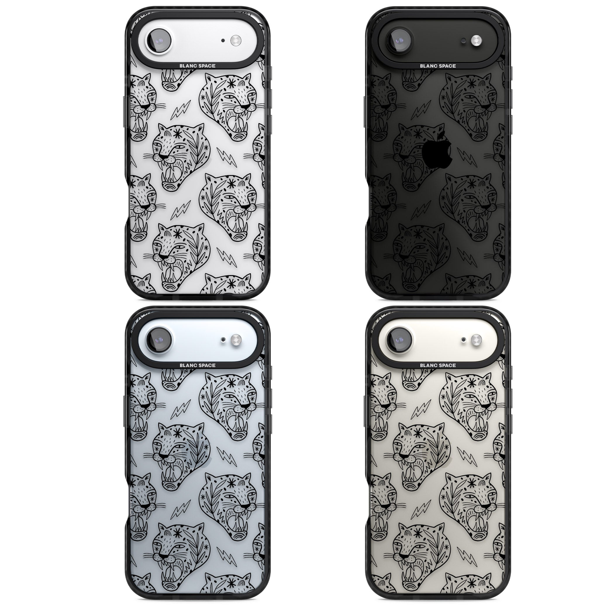 Black Tiger Roar Pattern iPhone 17 Air Impact Black Phone Case APT Impact Protection