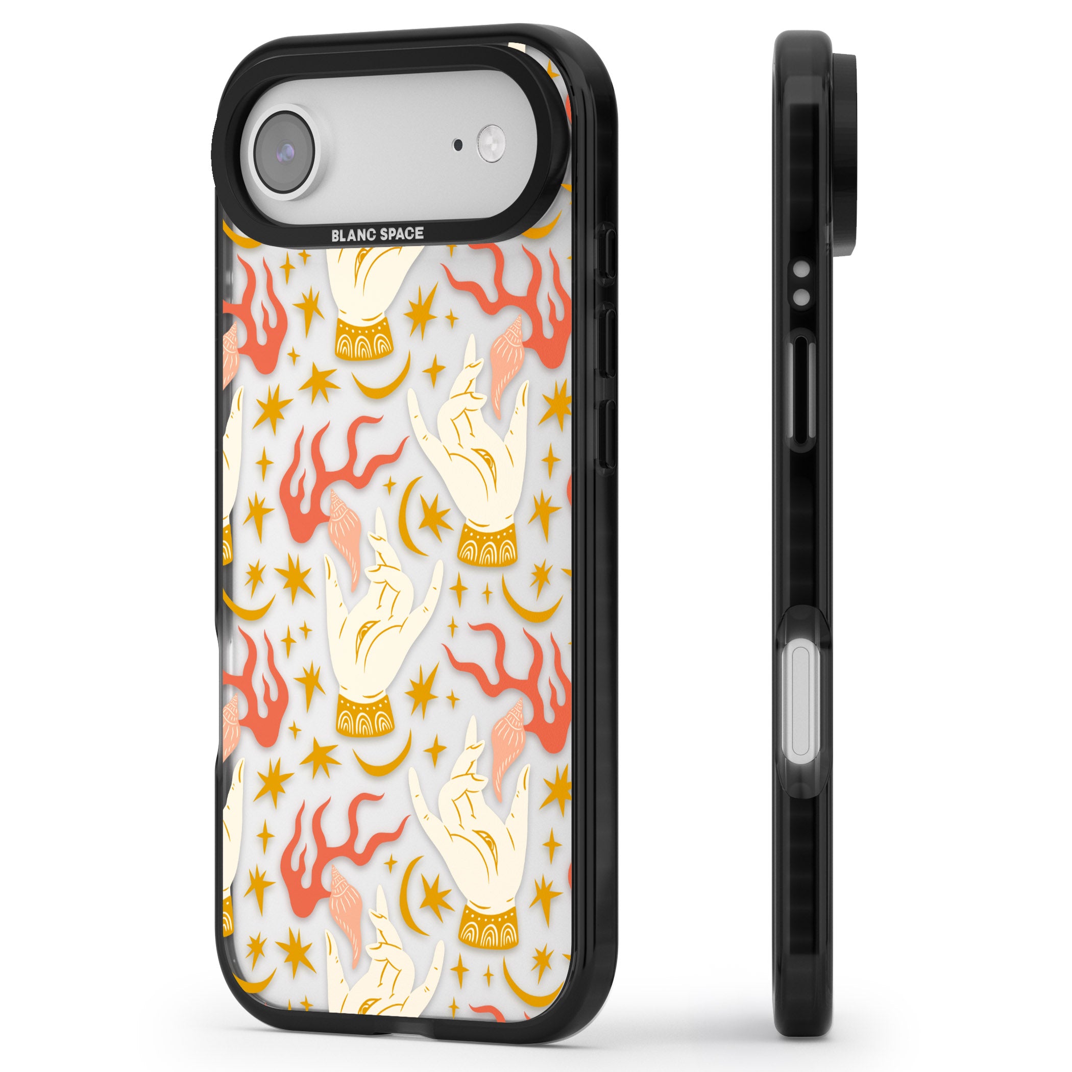 Hand Watcher Pattern iPhone 17 Air Impact Black Phone Case Side Profile