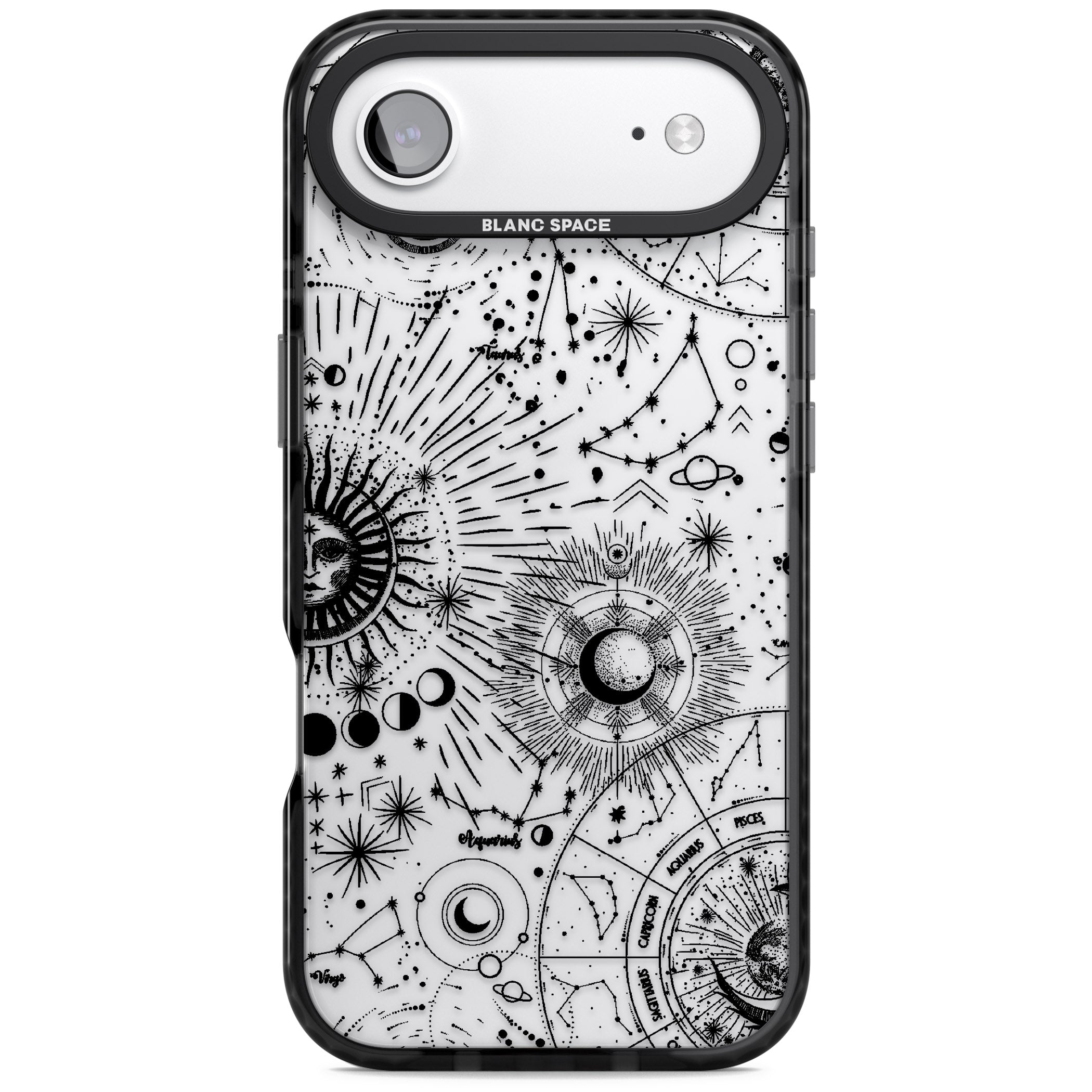Celestial Chart iPhone 17 Air Impact Black Phone Case