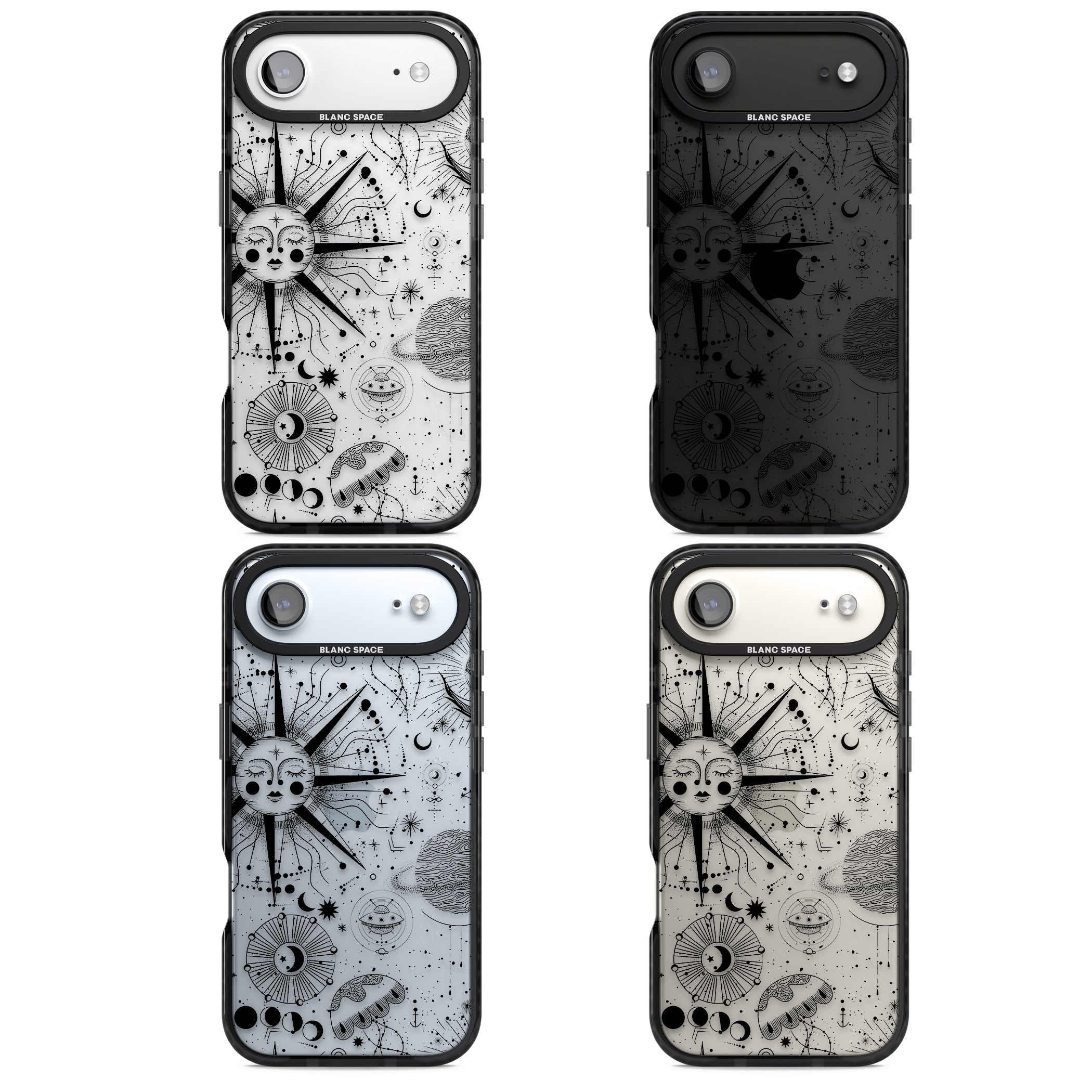Cosmic Sun Zodiac iPhone 17 Air Impact Black Phone Case APT Impact Protection