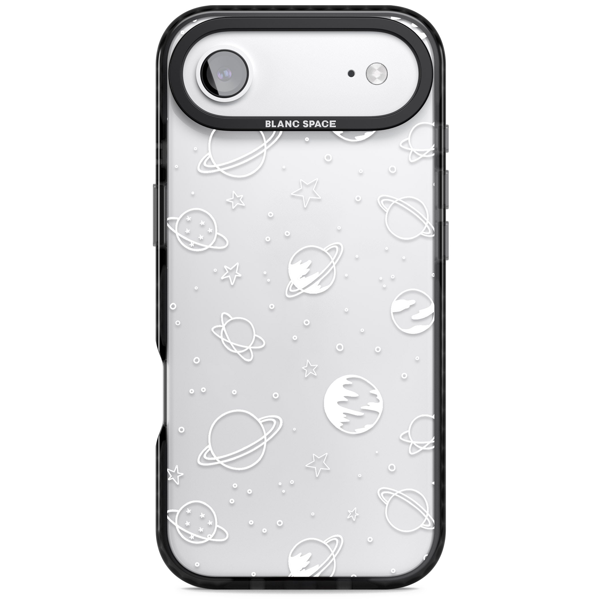 Cosmic Sketch White Clear iPhone 17 Air Impact Black Phone Case