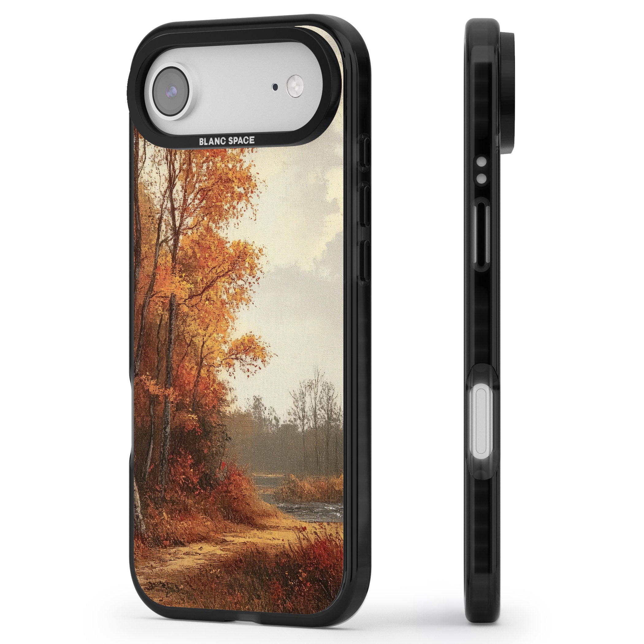 Vintage Autumn Oil Painting iPhone 17 Air Impact Black Phone Case Side Profile