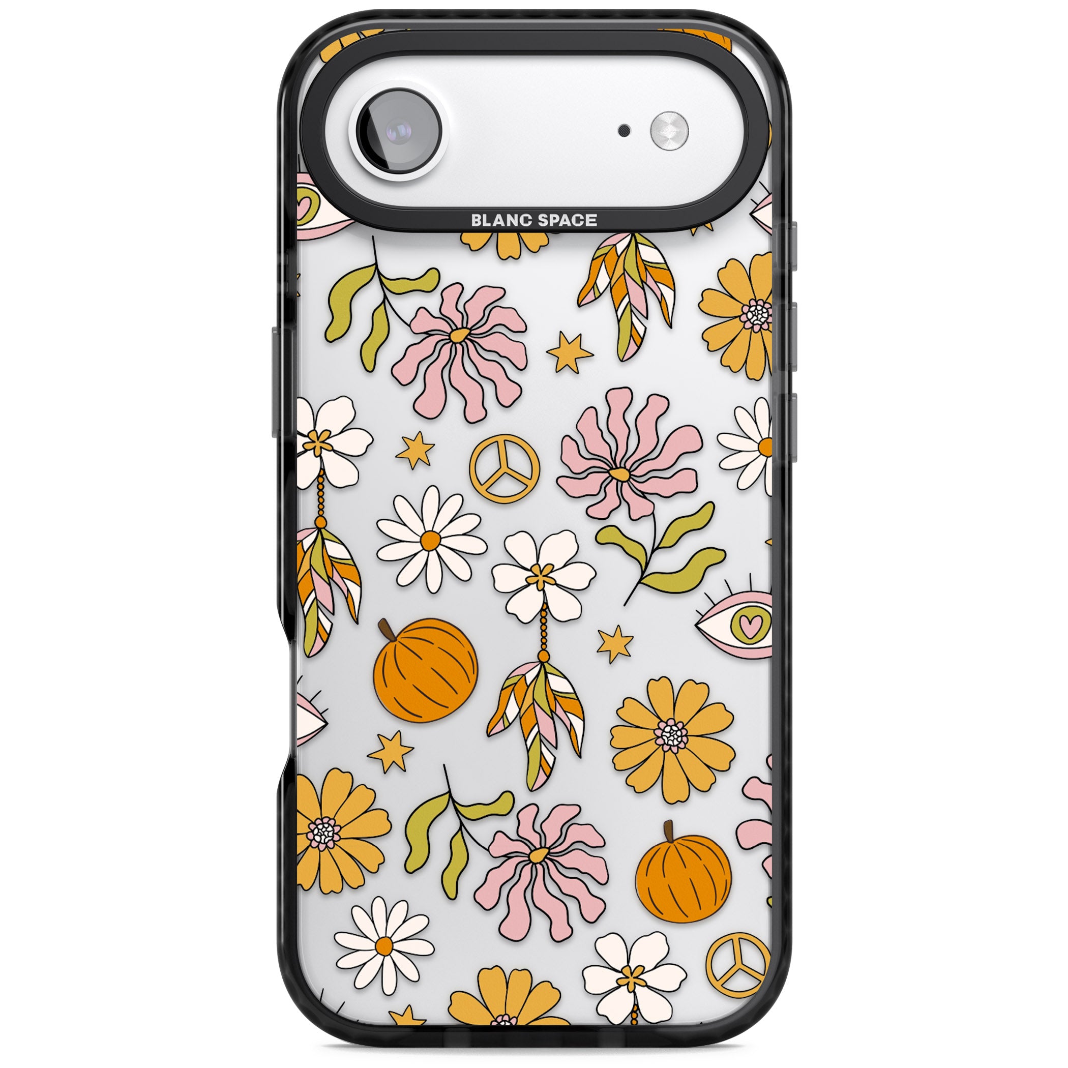 Retro Boho Fall Floral iPhone 17 Air Impact Black Phone Case