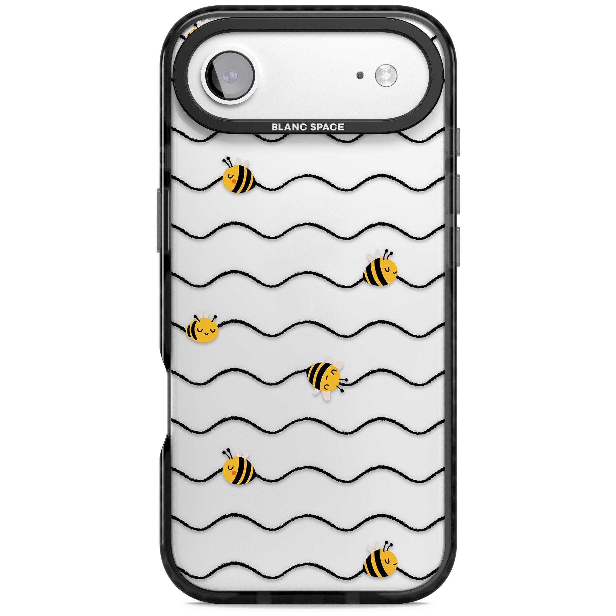 Bee Wave Pattern iPhone 17 Air Impact Black Phone Case
