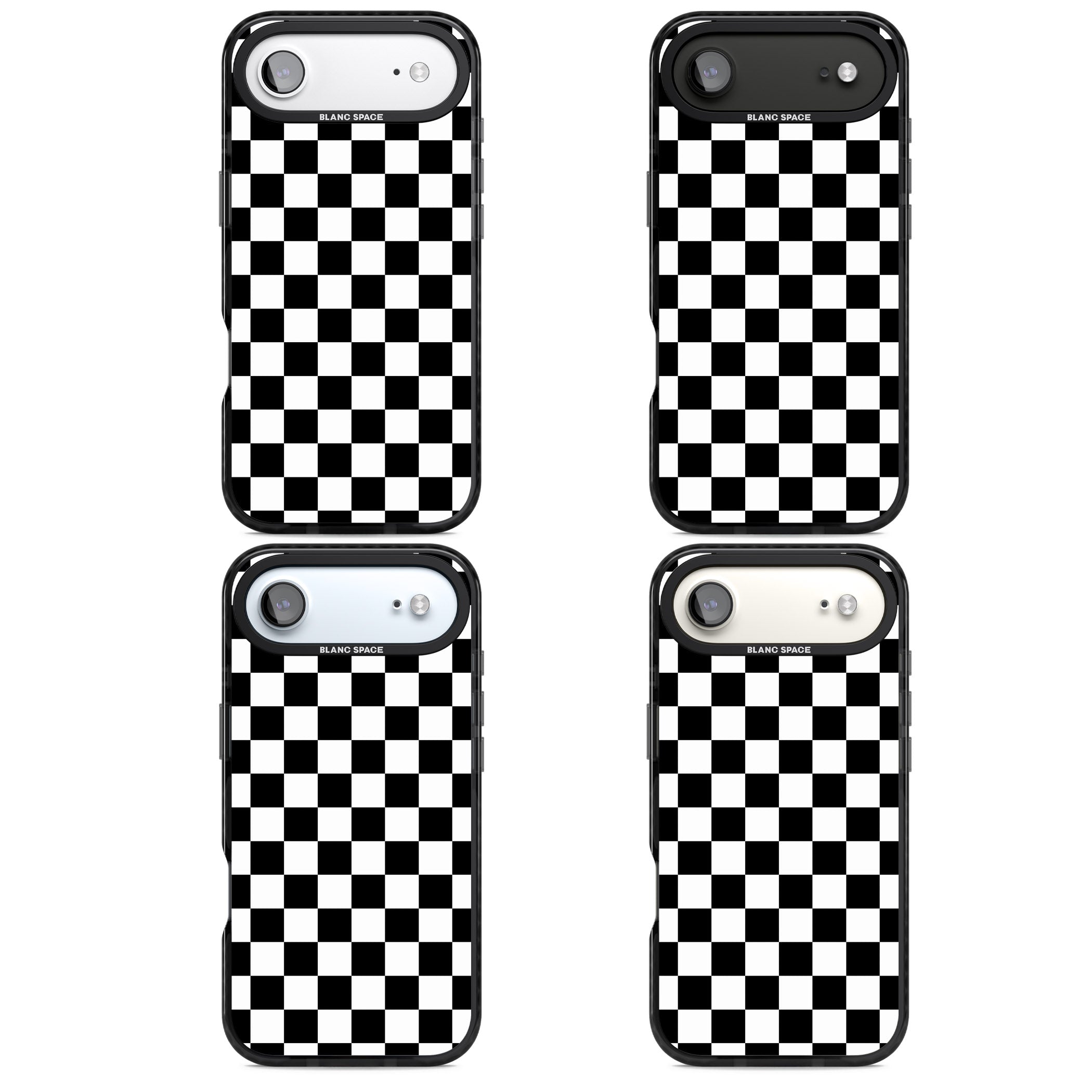 Black Checkered iPhone 17 Air Impact Black Phone Case APT Impact Protection