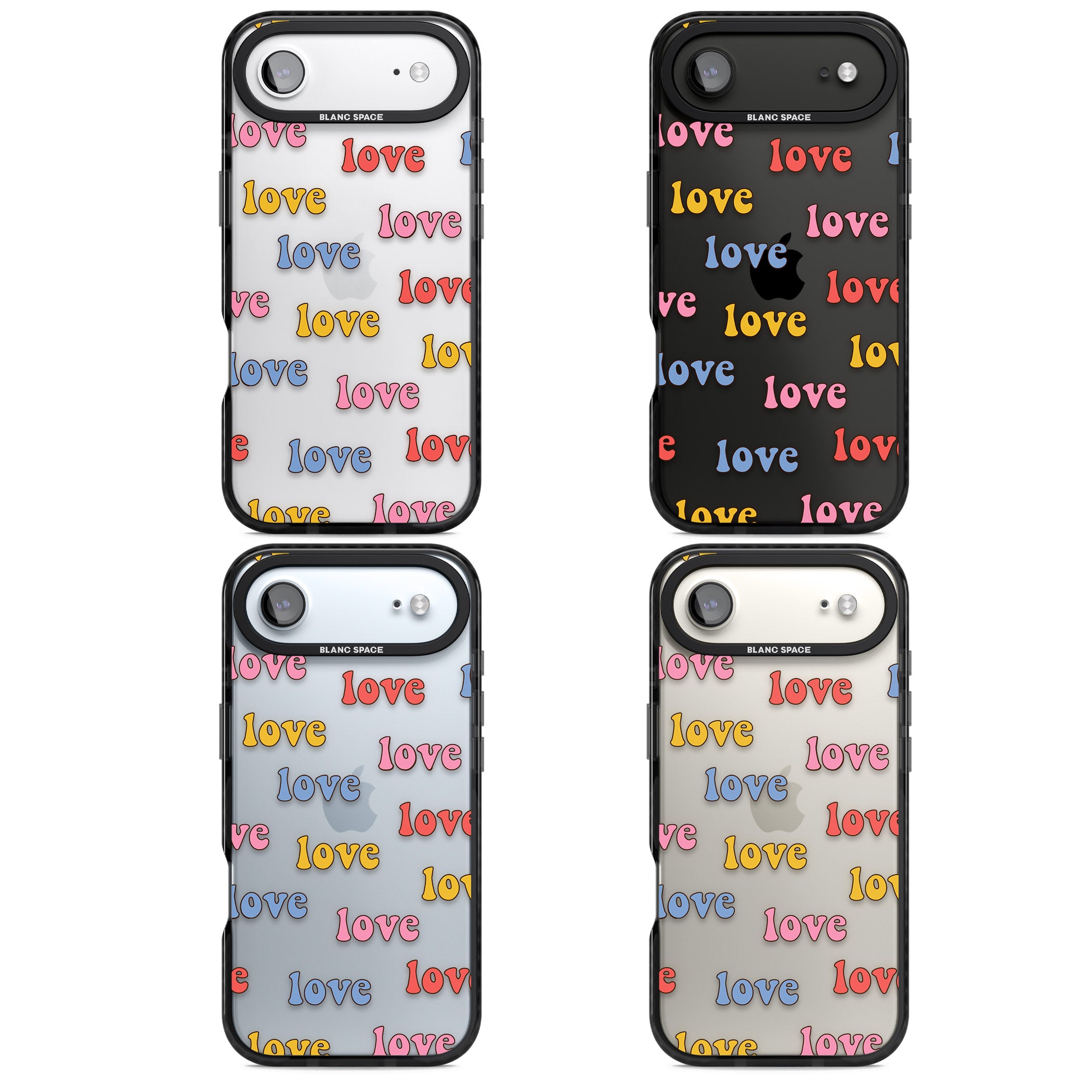 Love Pattern iPhone 17 Air Impact Black Phone Case APT Impact Protection
