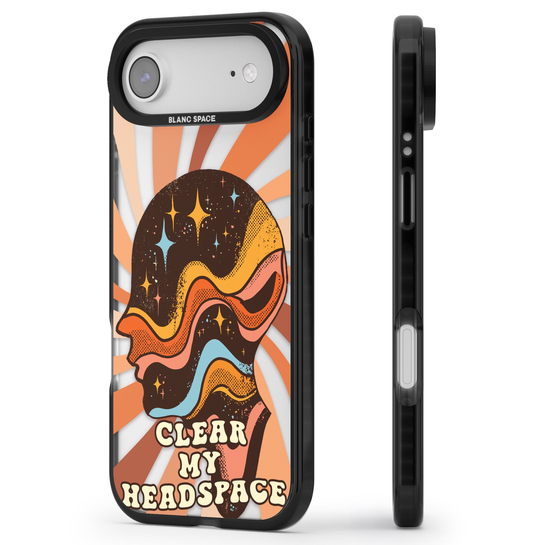 Clear My Headspace iPhone 17 Air Impact Black Phone Case Side Profile
