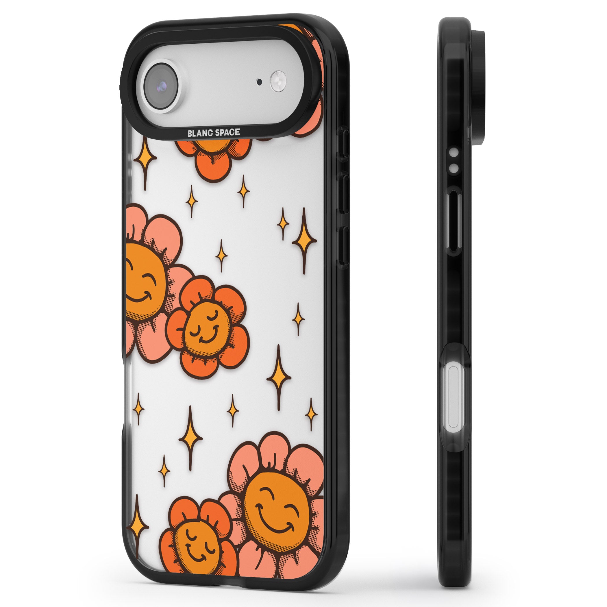 Mellow Flowers iPhone 17 Air Impact Black Phone Case Side Profile