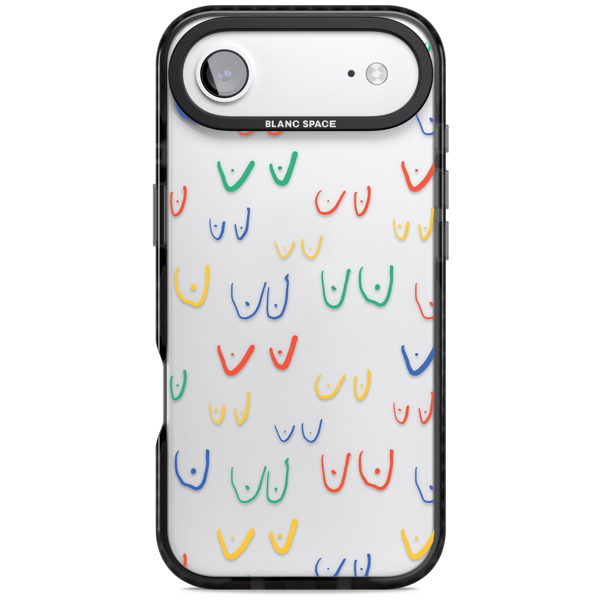 Boob Pattern (Mixed Colours) iPhone 17 Air Impact Black Phone Case