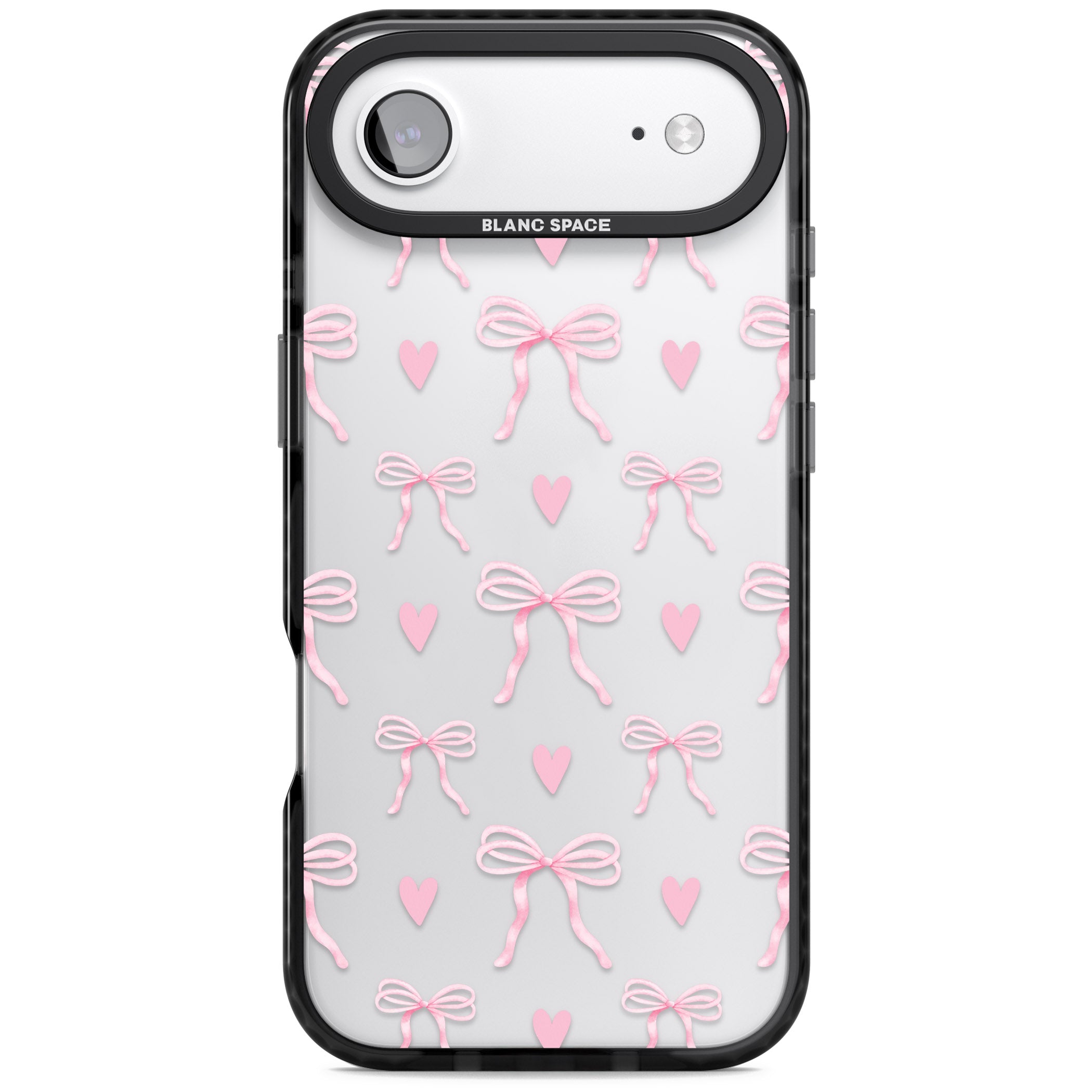 Pink Bows & Hearts iPhone 17 Air Impact Black Phone Case
