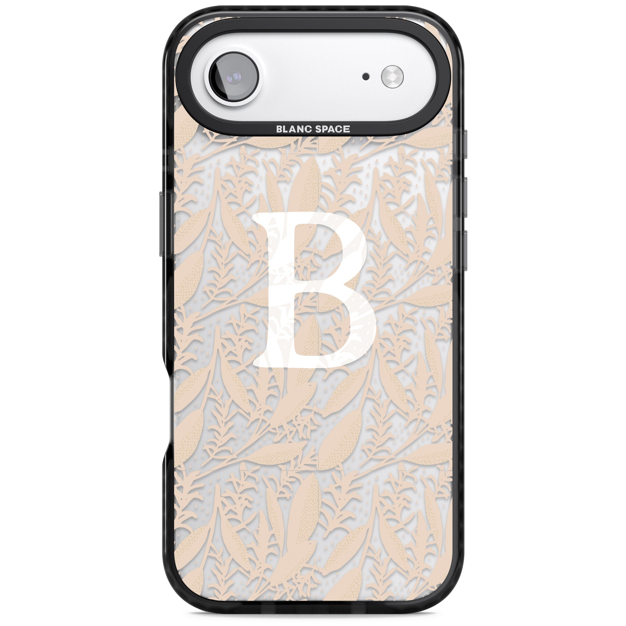 Personalised Monogram Subtle Abstract Floral iPhone 17 Air Impact Black Phone Case