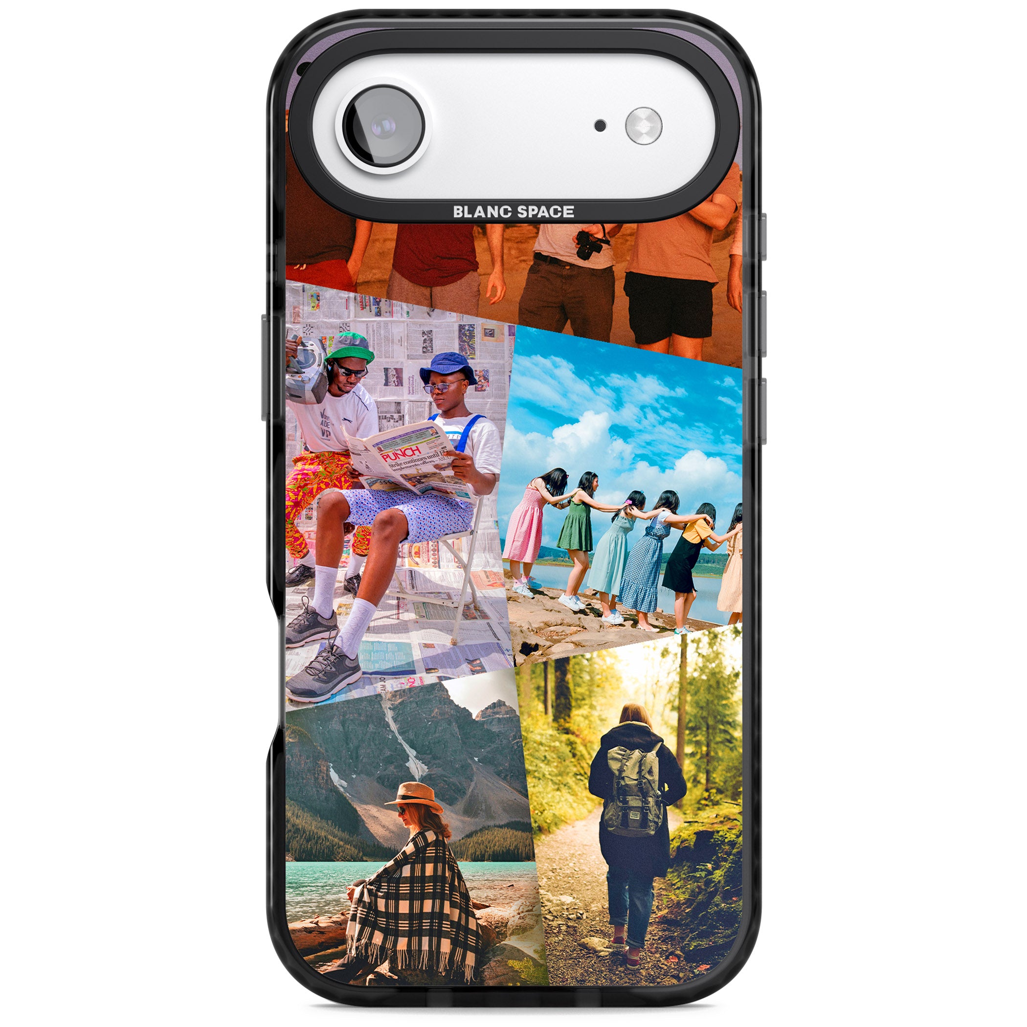 Personalised Abstract Photo Grid iPhone 17 Air Impact Black Phone Case