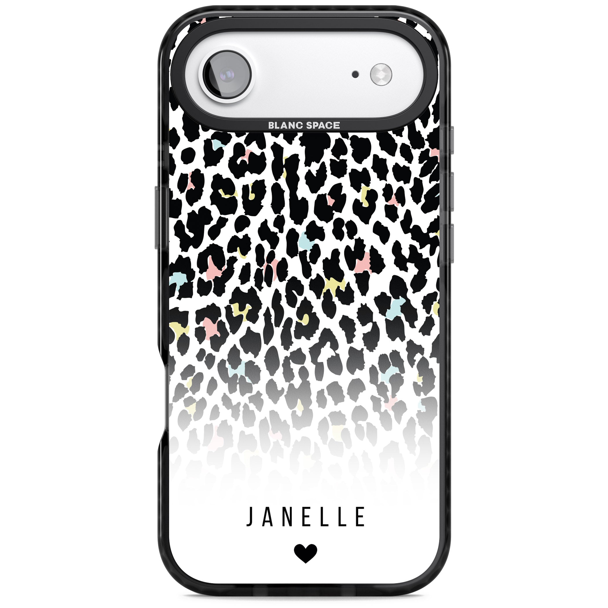 Personalised Pastel Leopard iPhone 17 Air Impact Black Phone Case