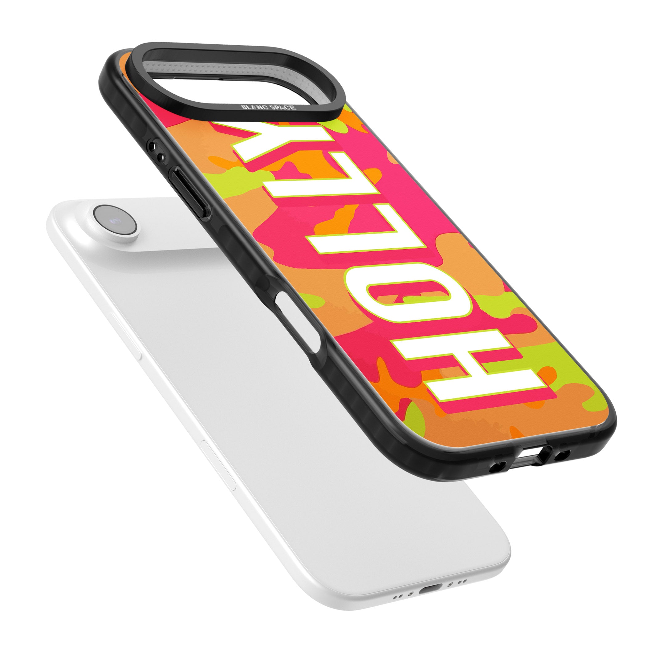 Personalised Bold Neon Camo iPhone 17 Air Impact Black Phone Case Colours