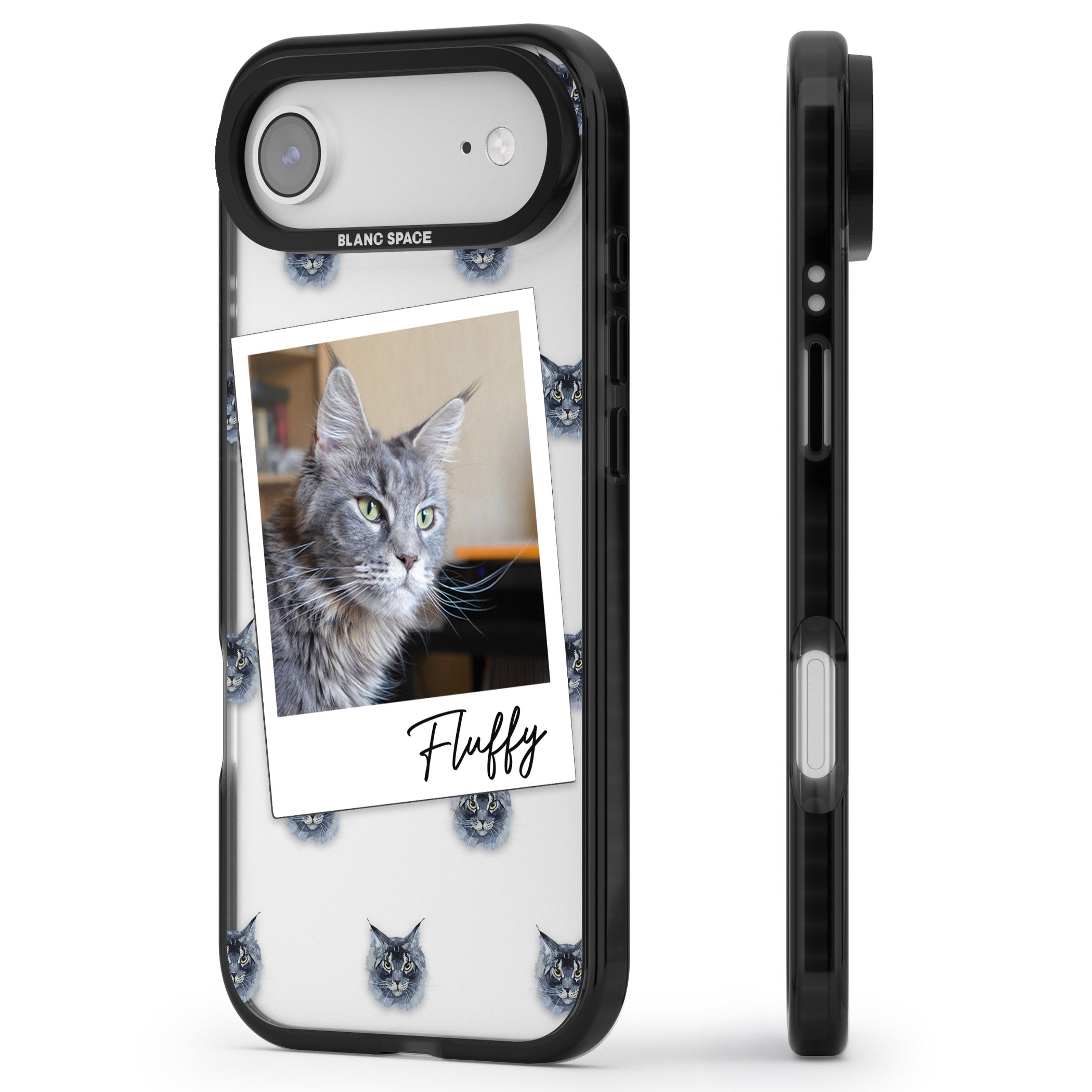Personalised Maine Coon Photo iPhone 17 Air Impact Black Phone Case Side Profile