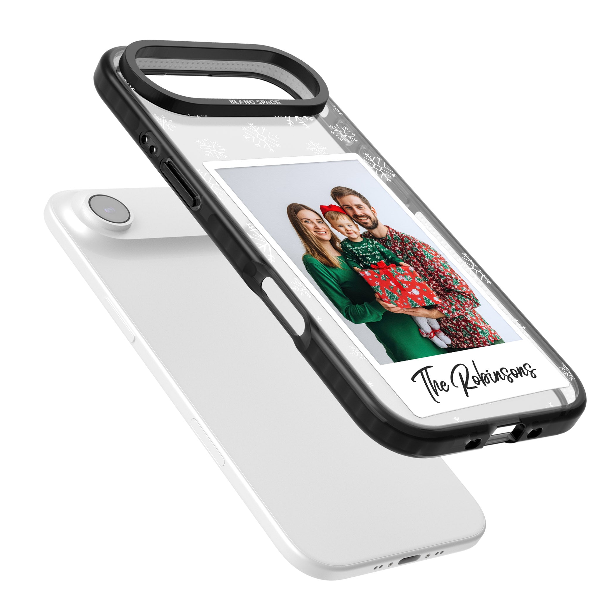 Personalised Snowflake Photo iPhone 17 Air Impact Black Phone Case Colours