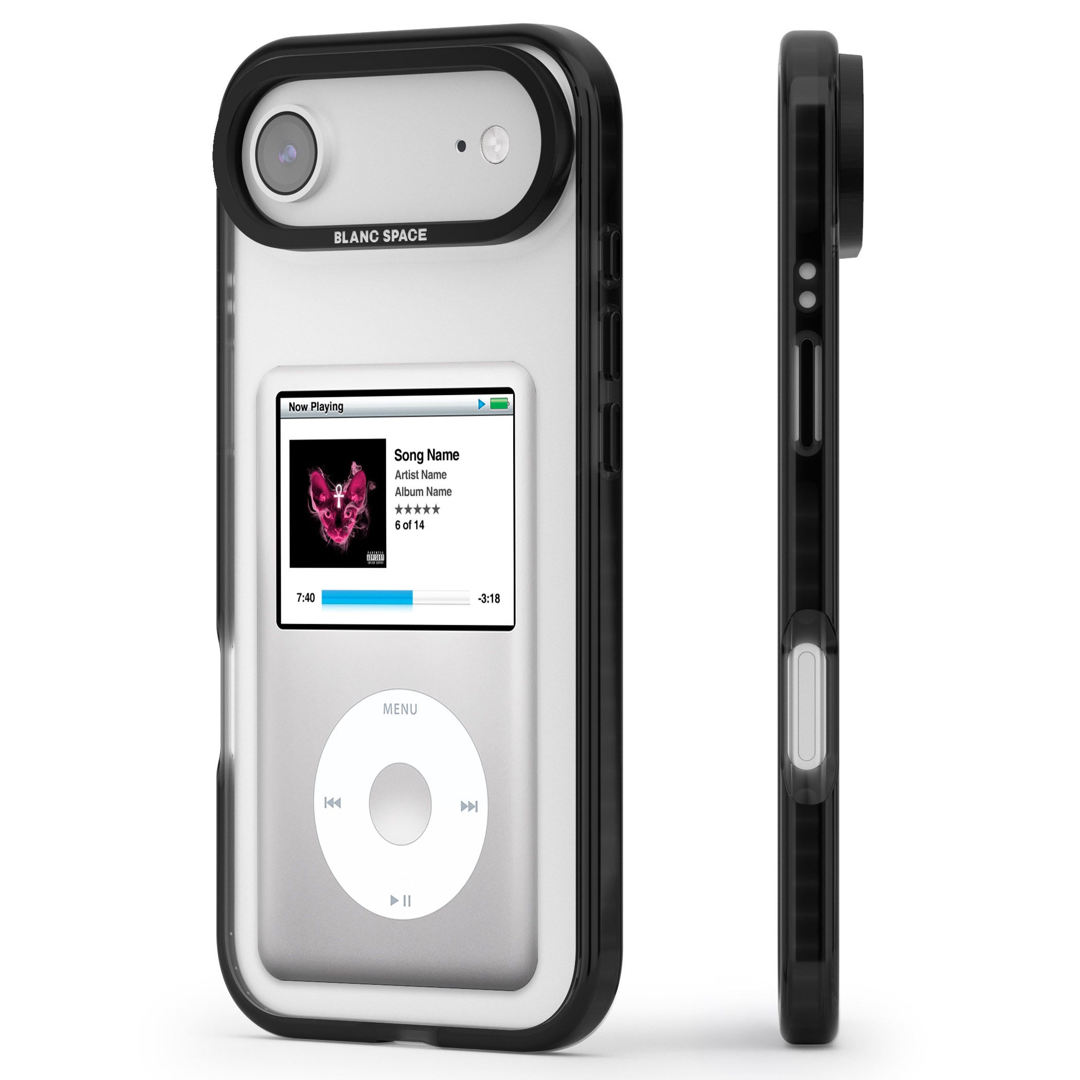 Personalised Classic Ipod iPhone 17 Air Impact Black Phone Case Side Profile