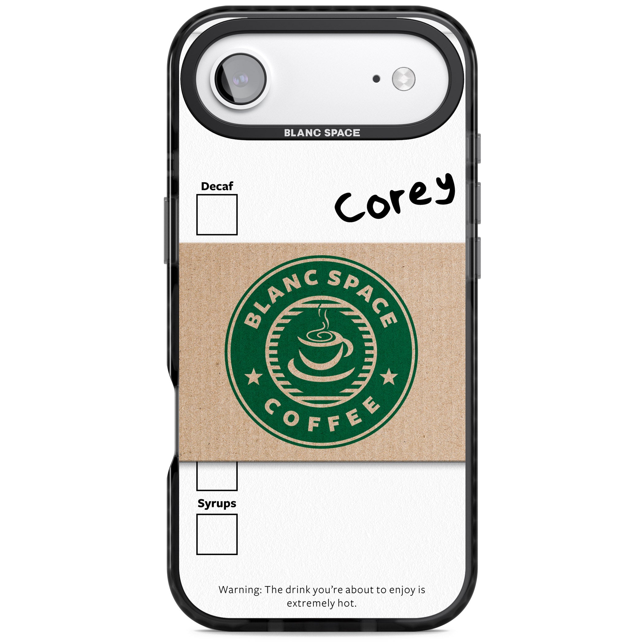 Personalised Coffee Cup iPhone 17 Air Impact Black Phone Case