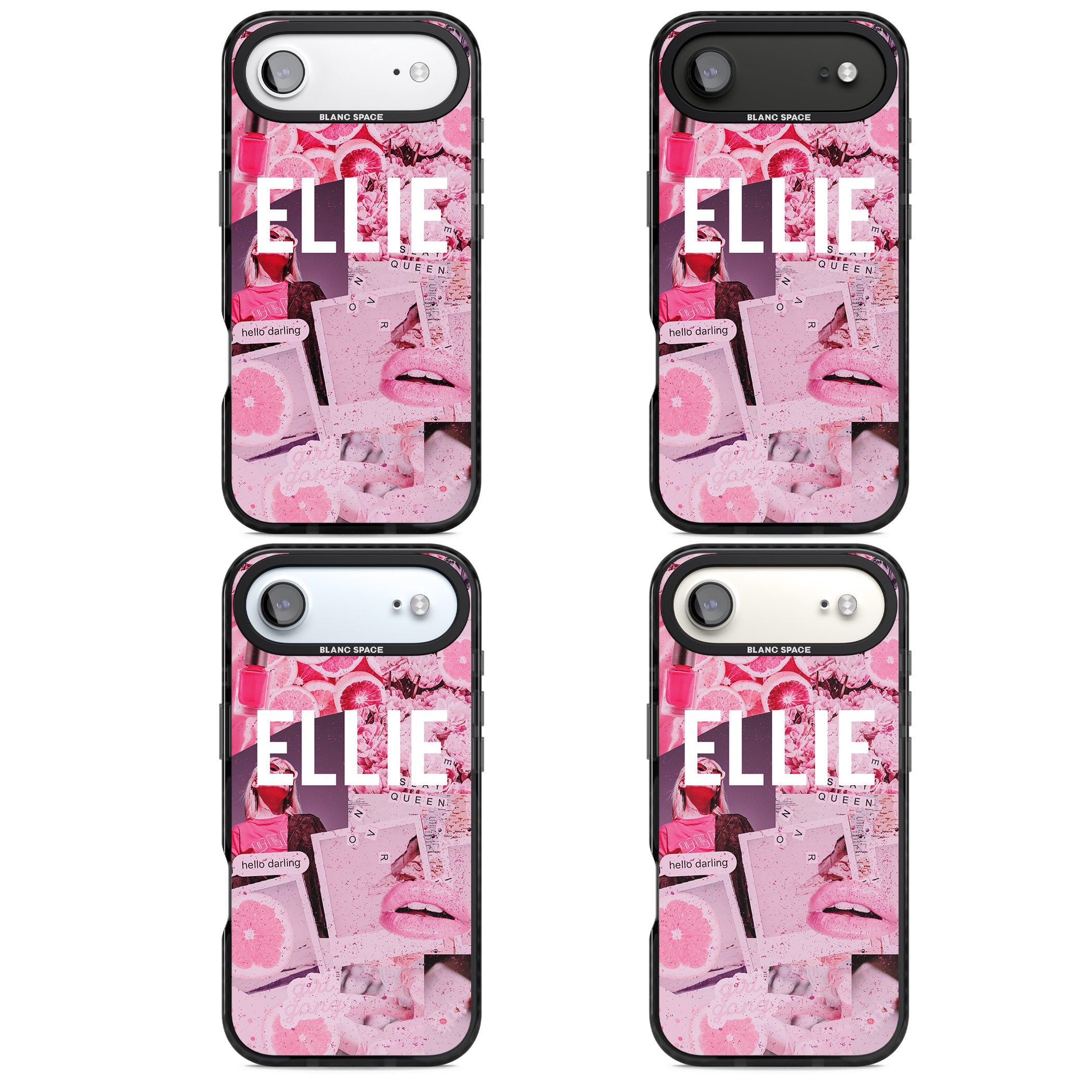 Personalised Sweet Pink Collage iPhone 17 Air Impact Black Phone Case APT Impact Protection