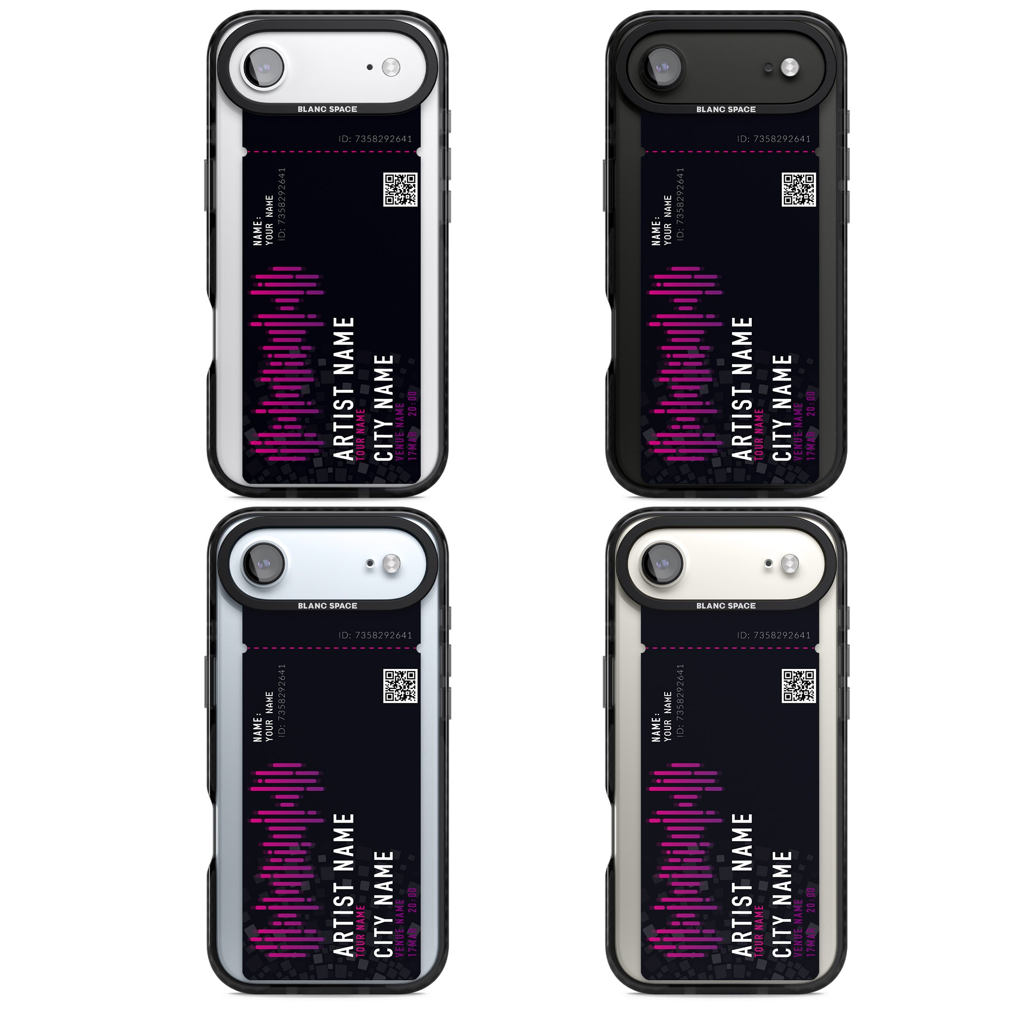 Personalised Concert Ticket iPhone 17 Air Impact Black Phone Case APT Impact Protection