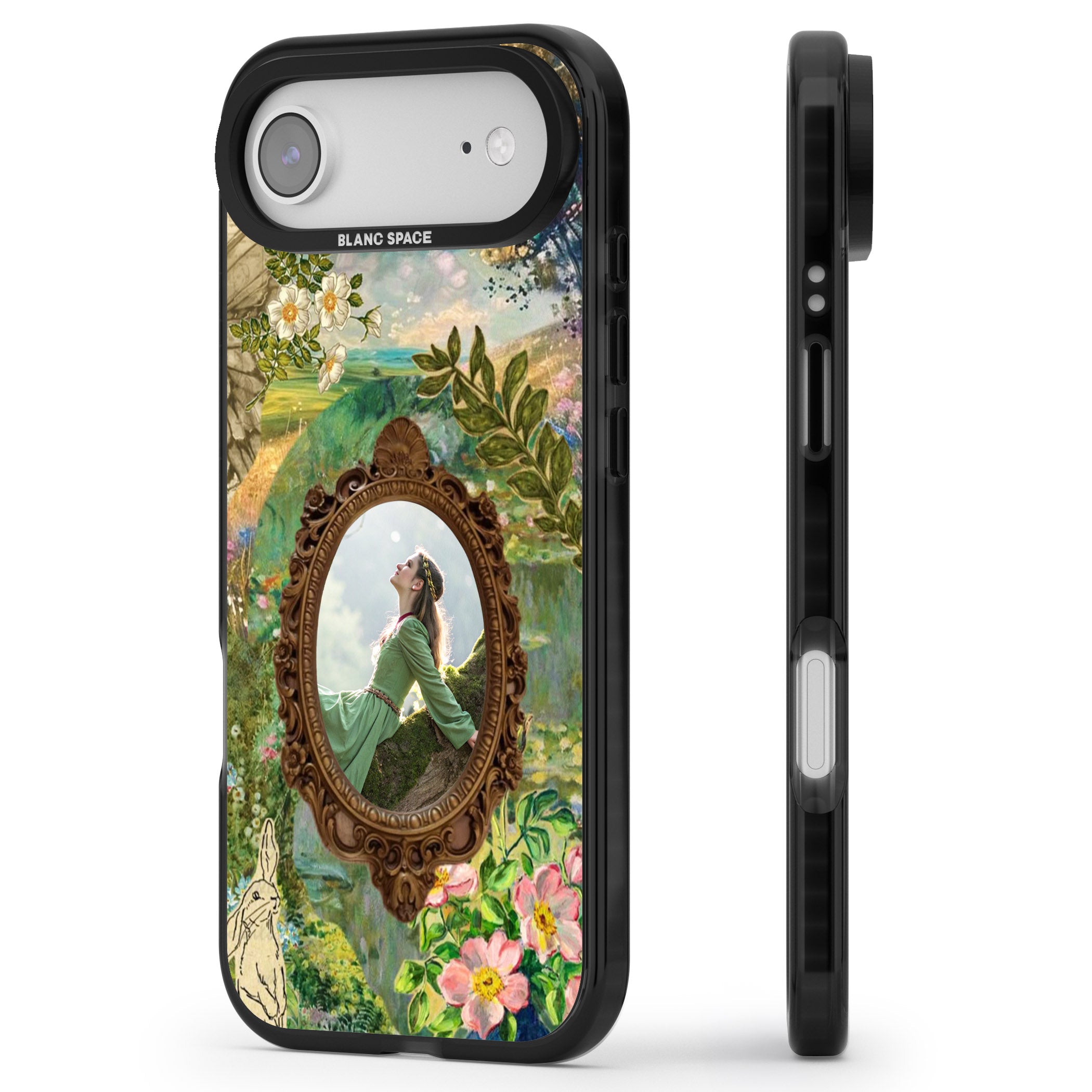 Personalised Meadow Frame iPhone 17 Air Impact Black Phone Case Side Profile