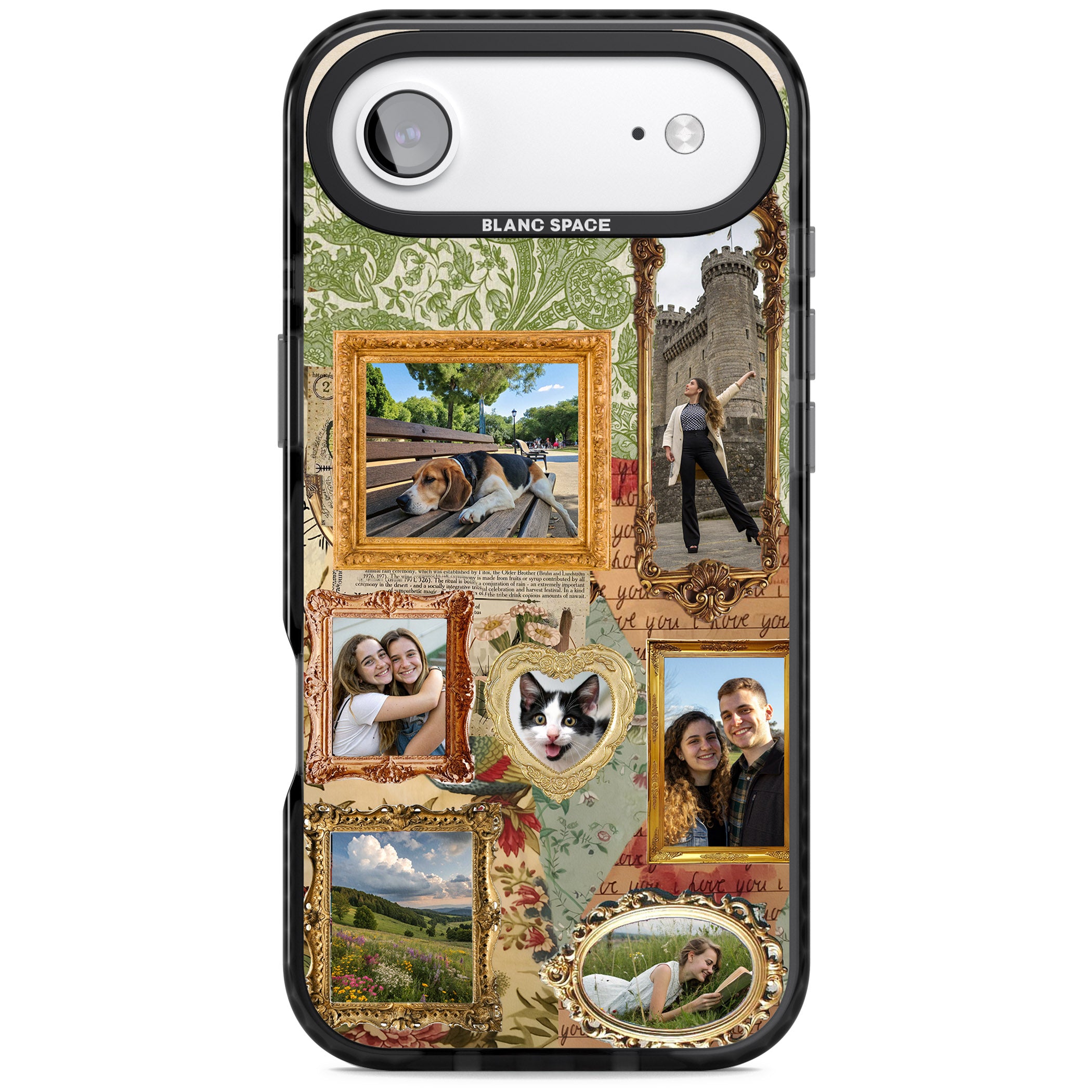 Personalised Vintage Frame Collage iPhone 17 Air Impact Black Phone Case