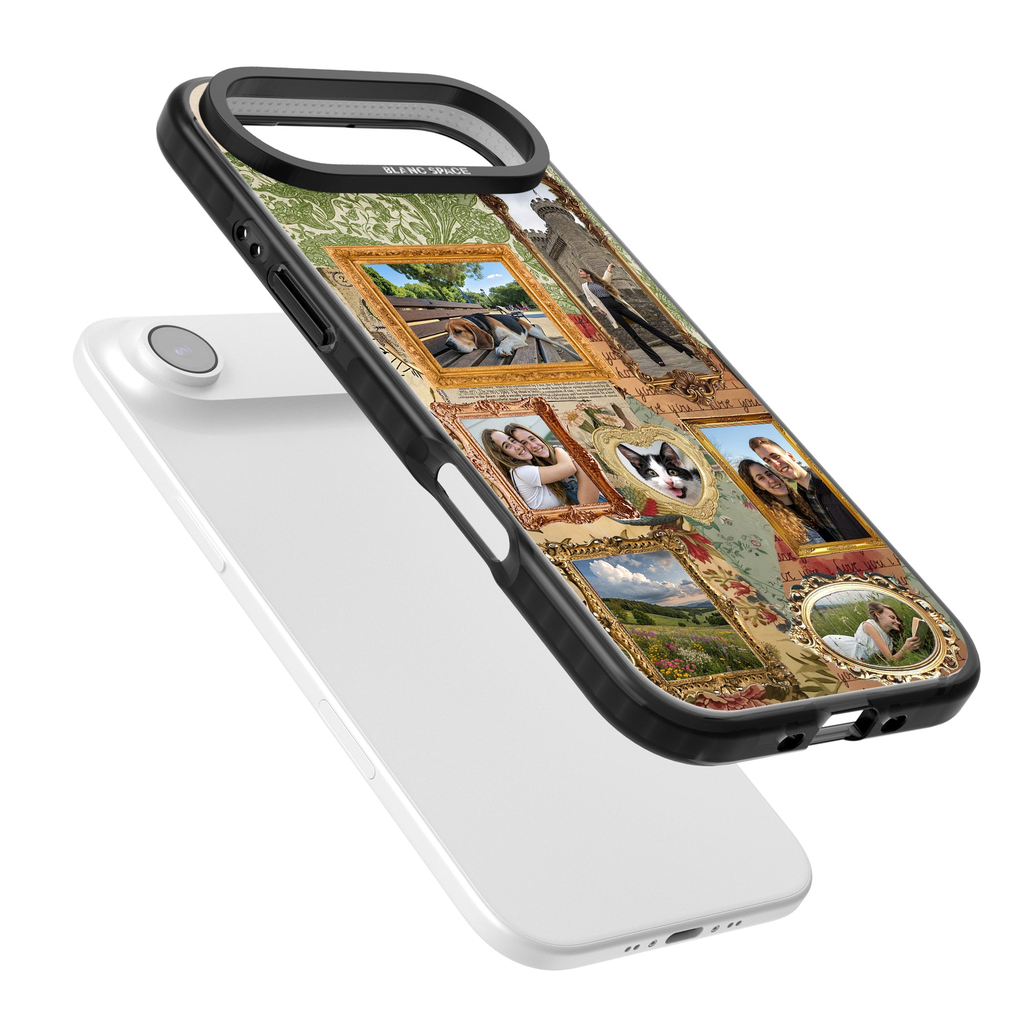 Personalised Vintage Frame Collage iPhone 17 Air Impact Black Phone Case Colours