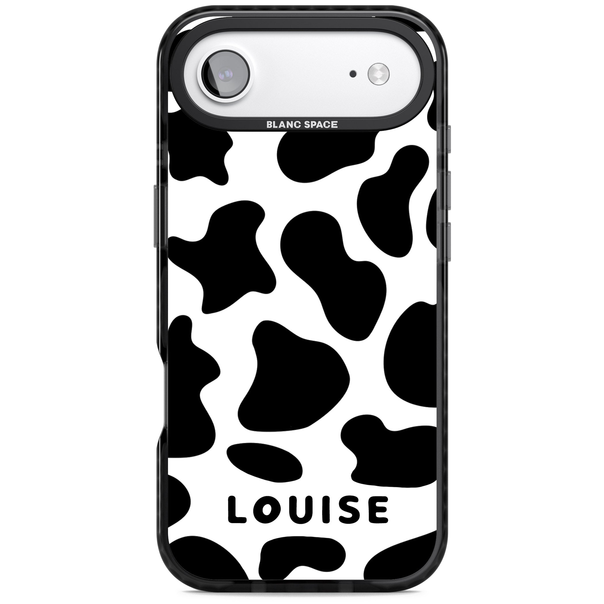 Personalised Cow Print iPhone 17 Air Impact Black Phone Case