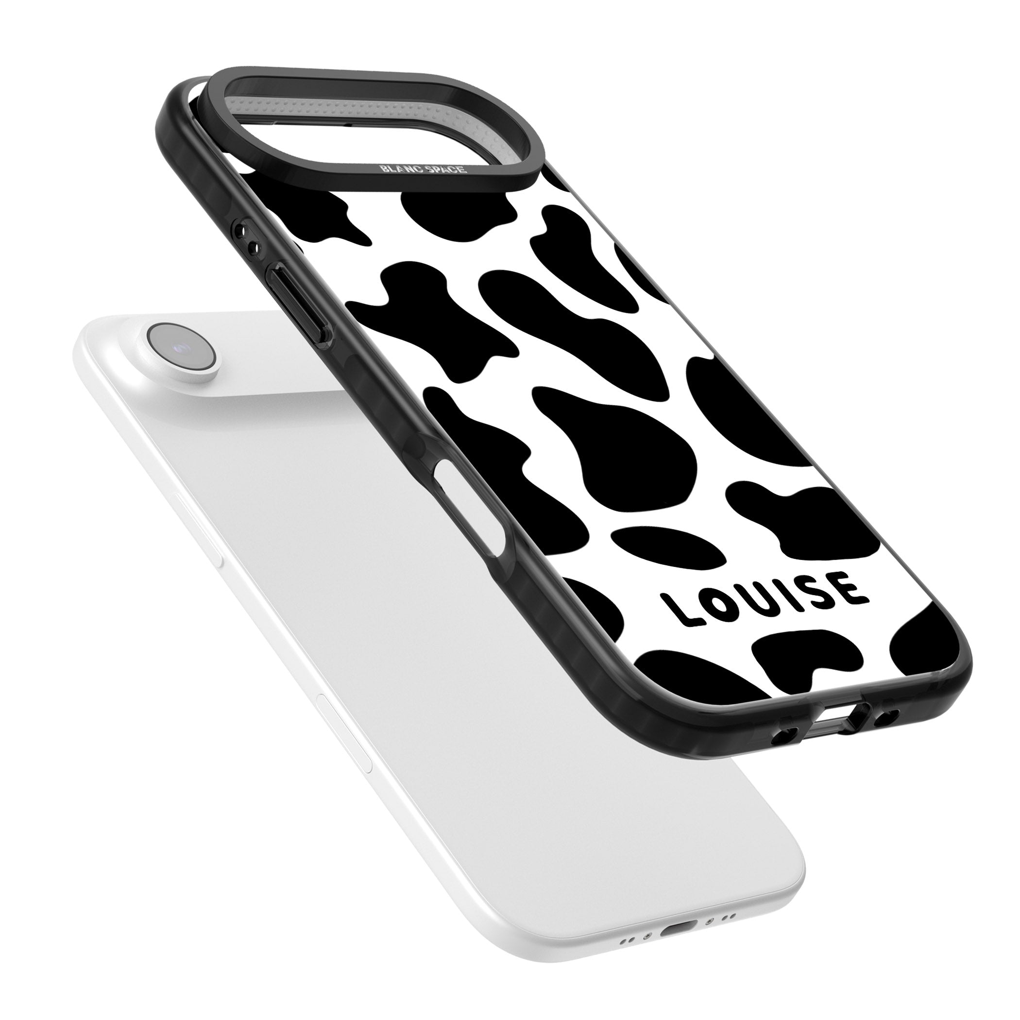 Personalised Cow Print iPhone 17 Air Impact Black Phone Case Colours